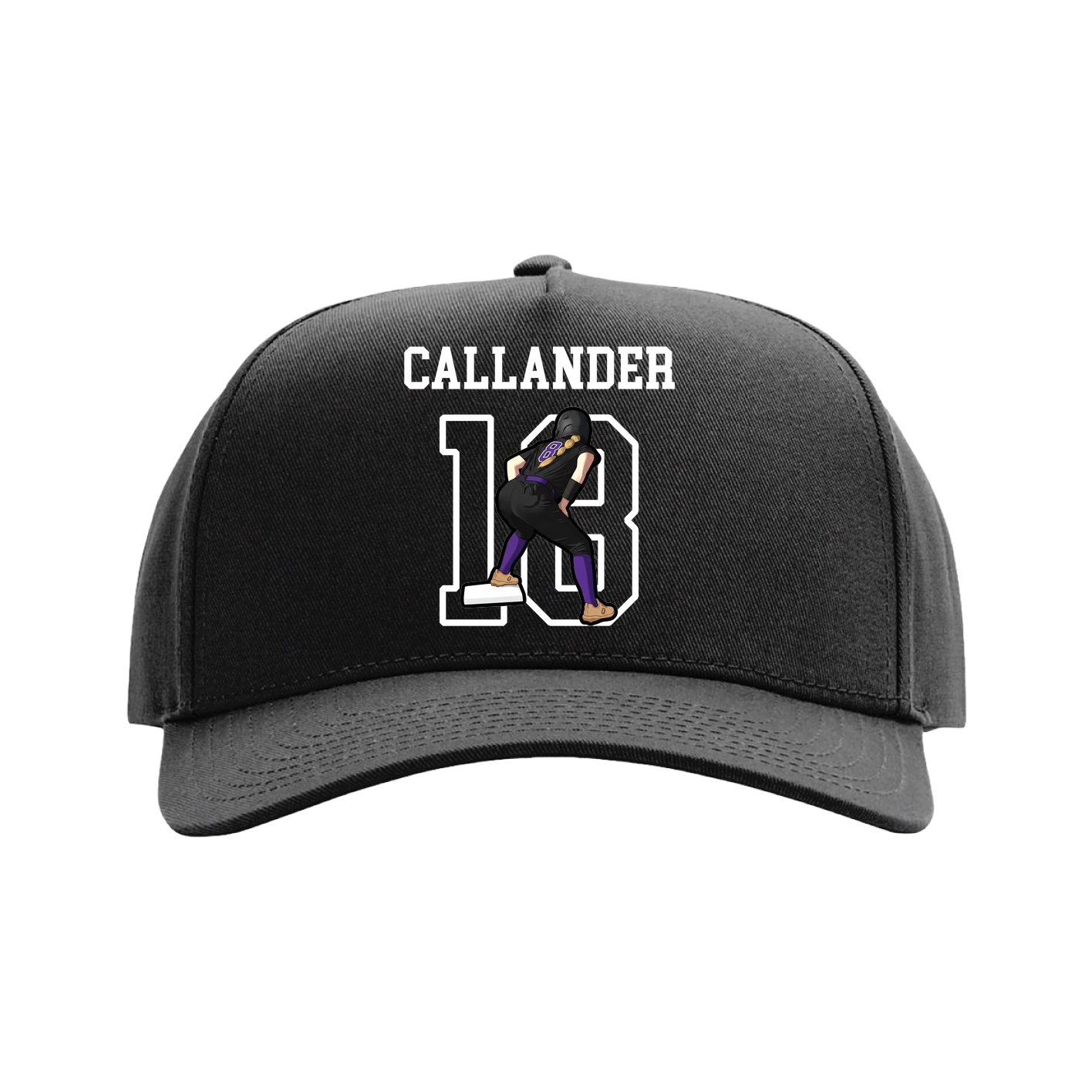 Full Fabric Five-Panel Champ Cap — Shirsey in Black