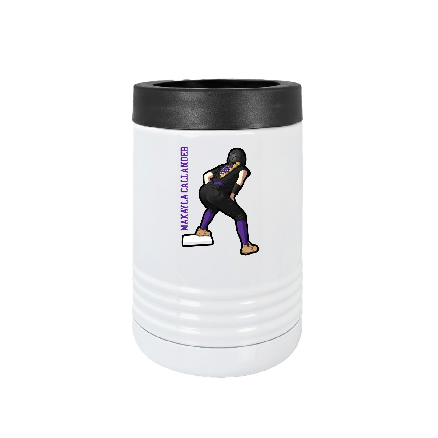 Beverage Holder — Name Vertical in White