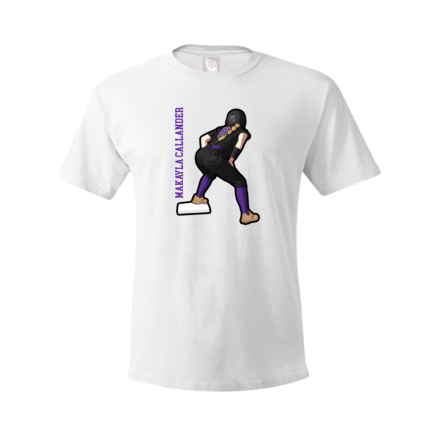Tee — Name Vertical in White