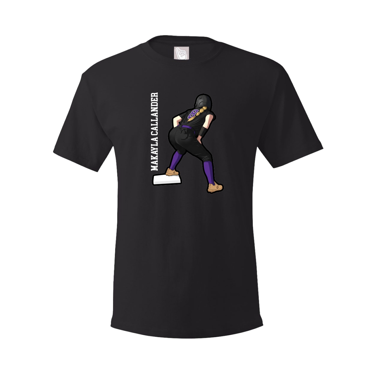 Youth Tee — Name Vertical in Black
