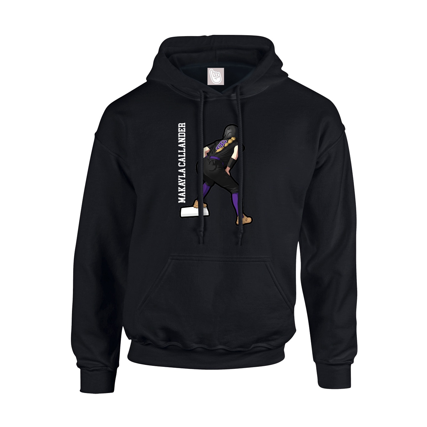 Hoodie — Name Vertical in Black