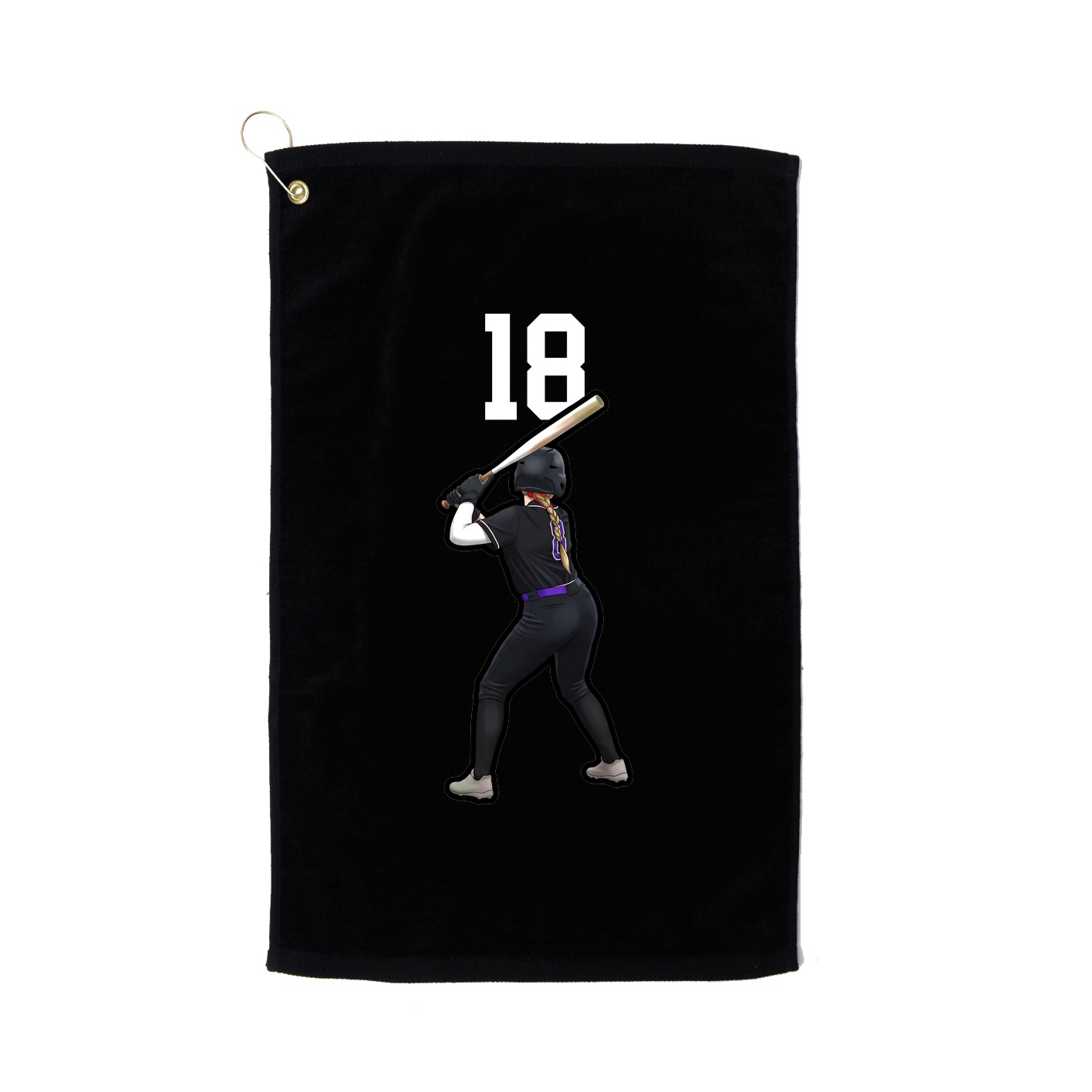 Golf Towel — Number Top in Black