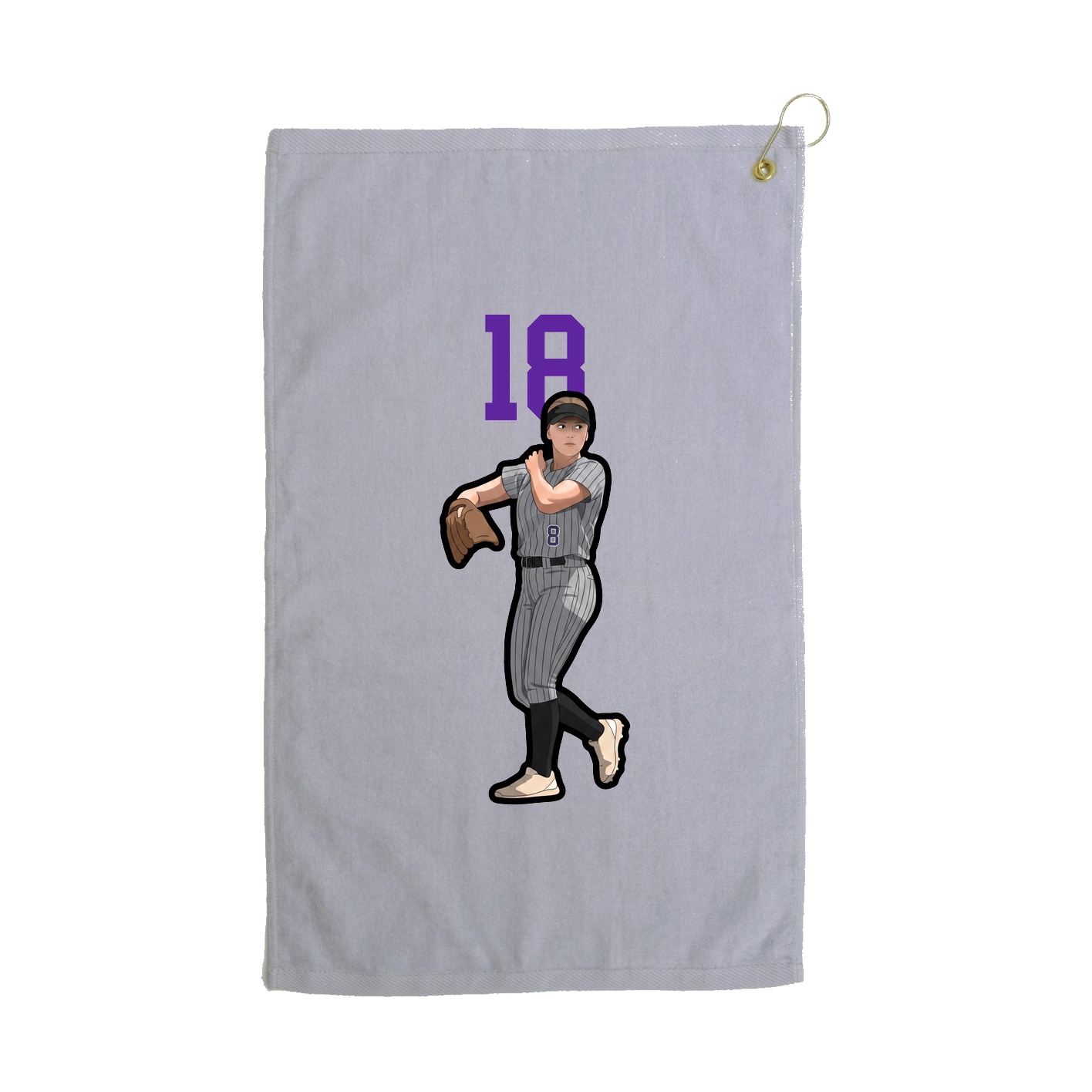 Golf Towel — Number Top in Grey