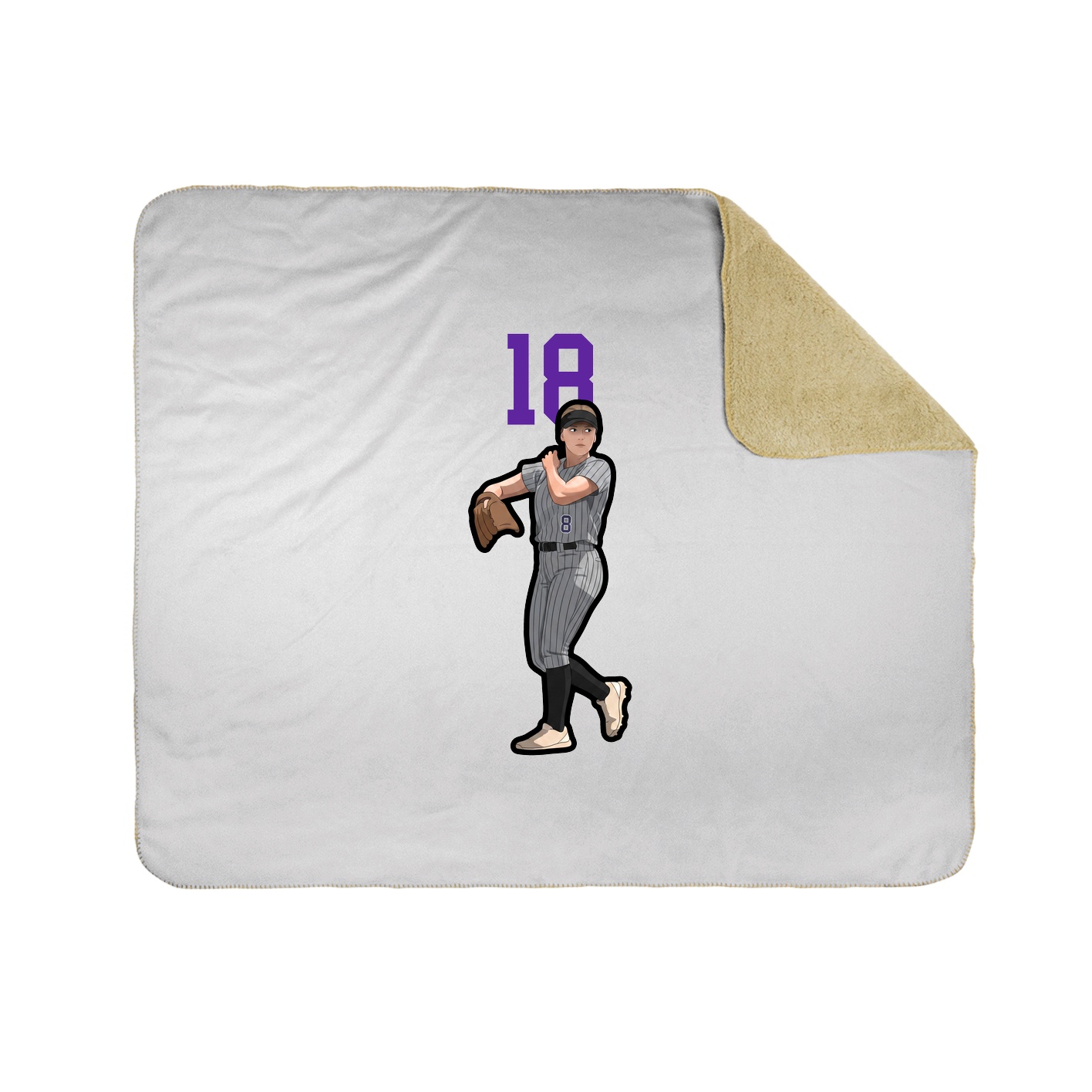 Throw Blanket — Number Top in White
