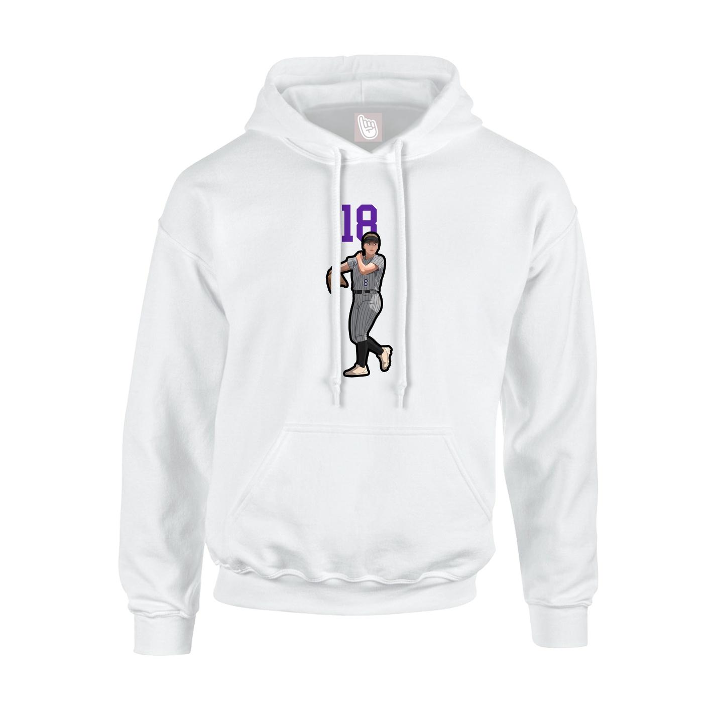 Hoodie — Number Top in White
