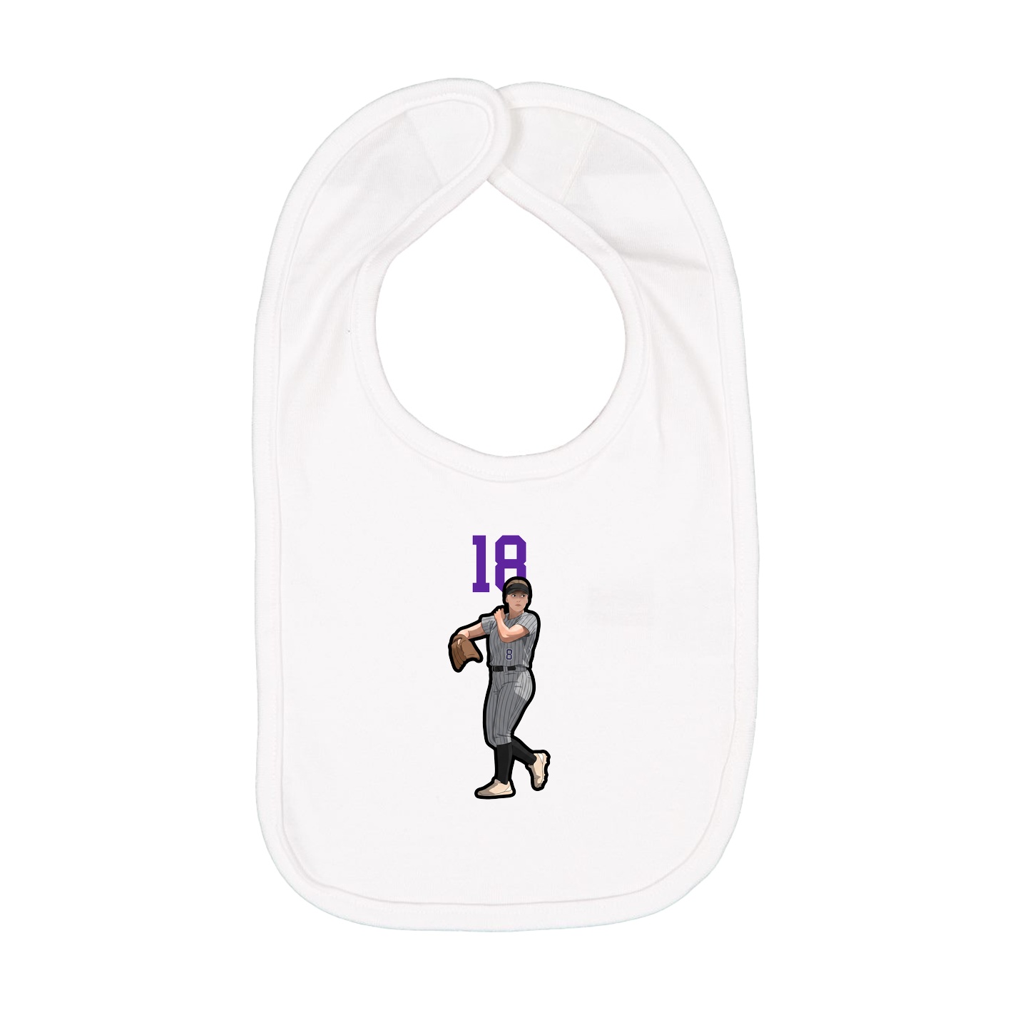 Infant Bib — Number Top in White