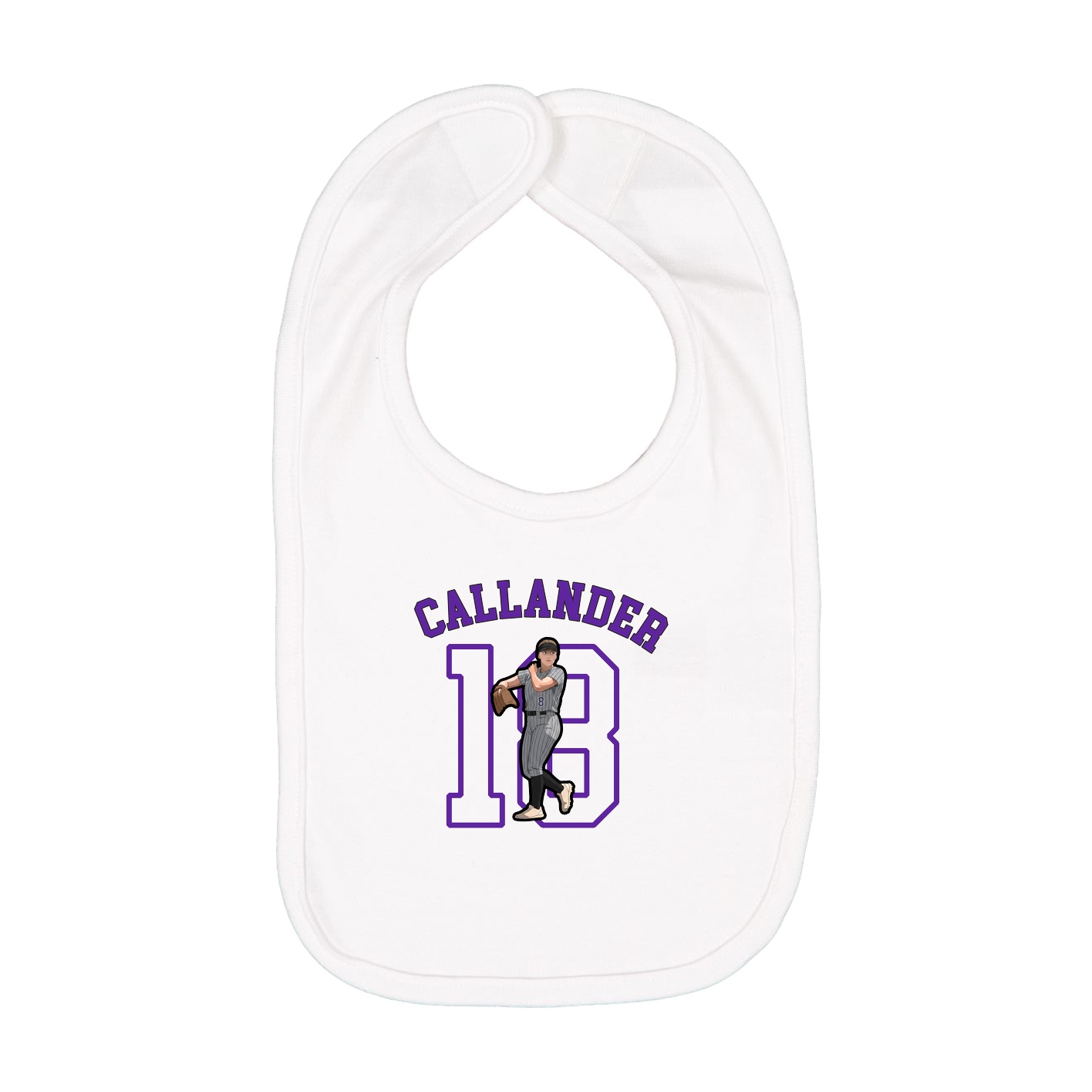 Infant Bib — Shirsey Arch in White
