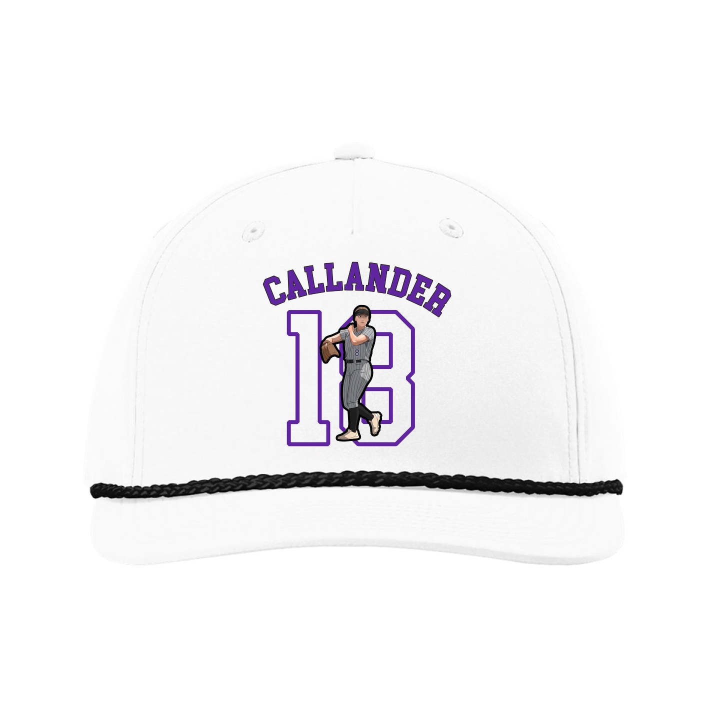 Five-Panel Classic Rope Cap — Shirsey Arch in White