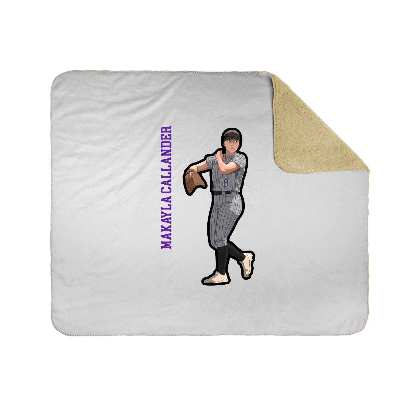 Throw Blanket — Name Vertical in White