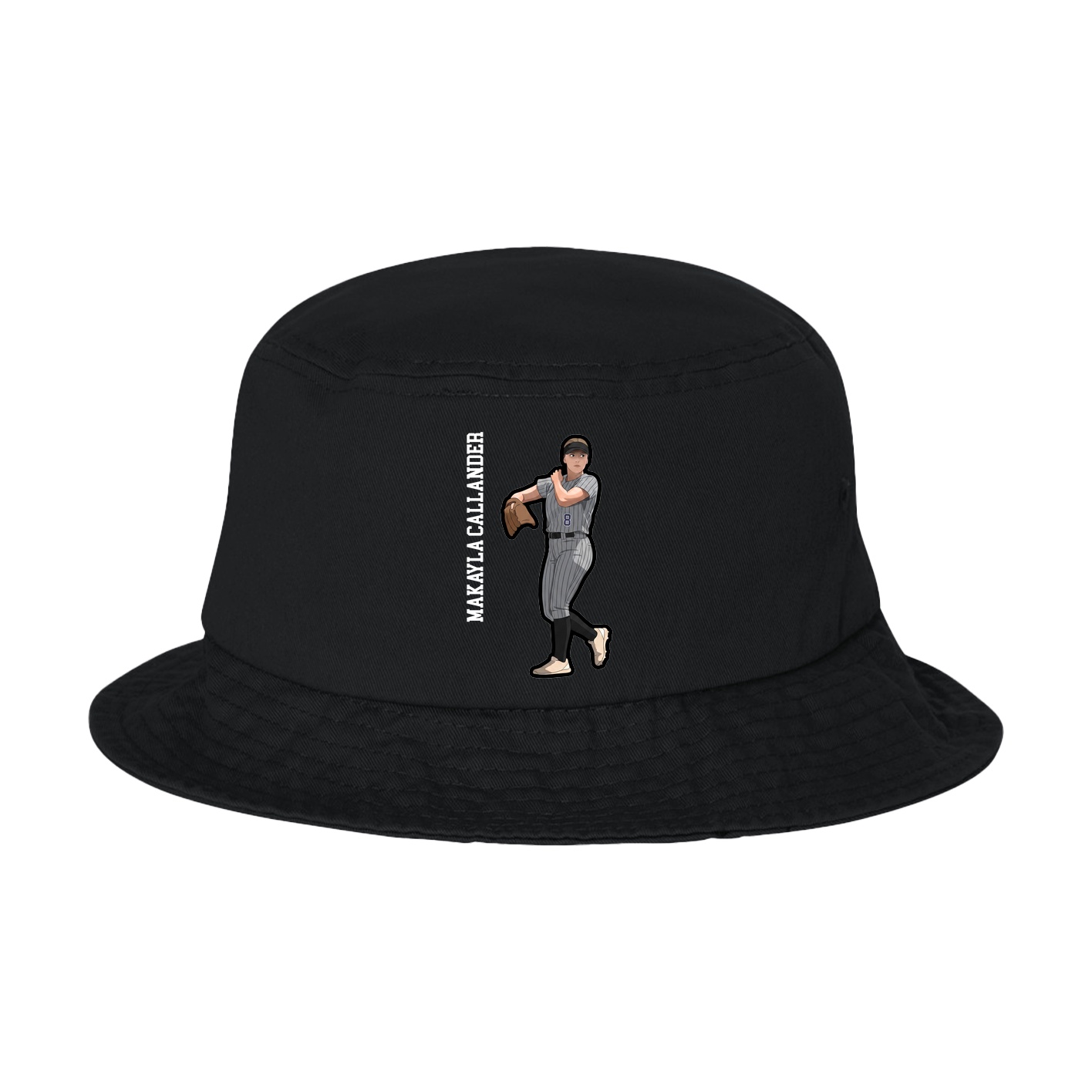 Bucket Cap — Name Vertical in Black