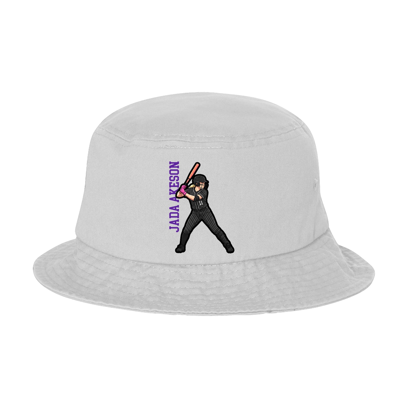 Bucket Cap — Name Vertical in White