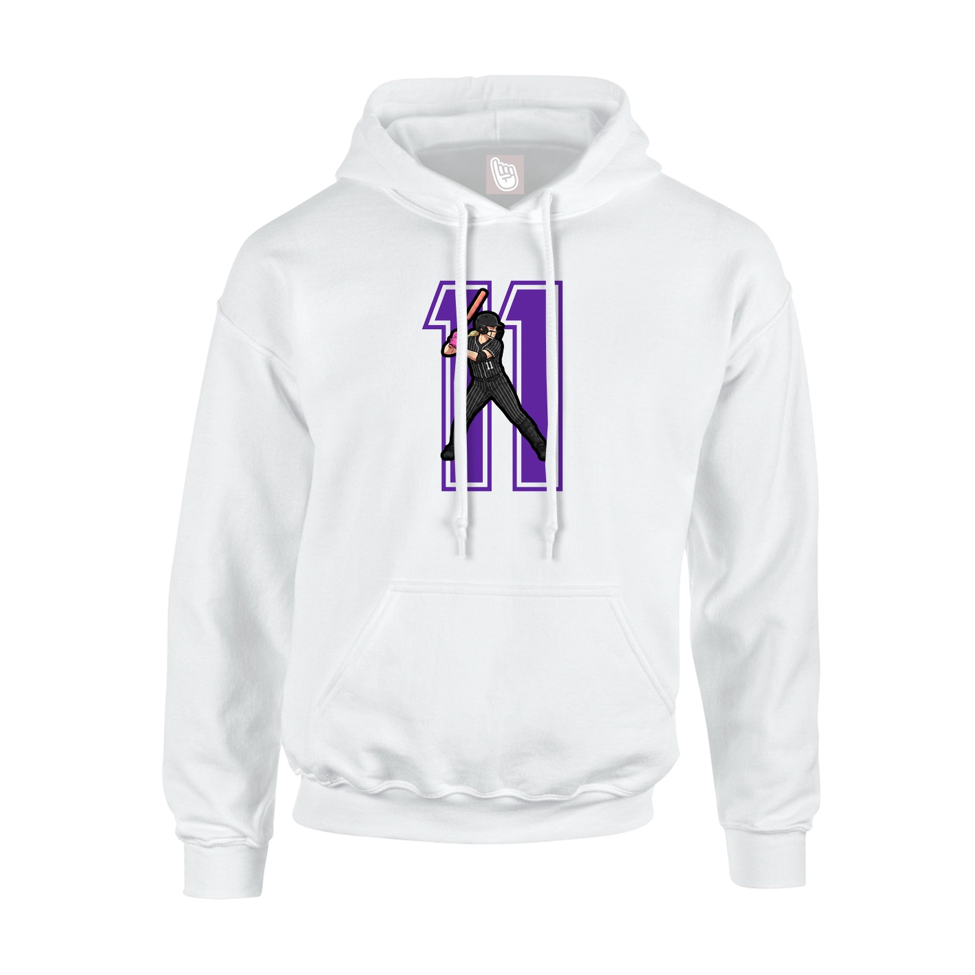 Hoodie — Number in White