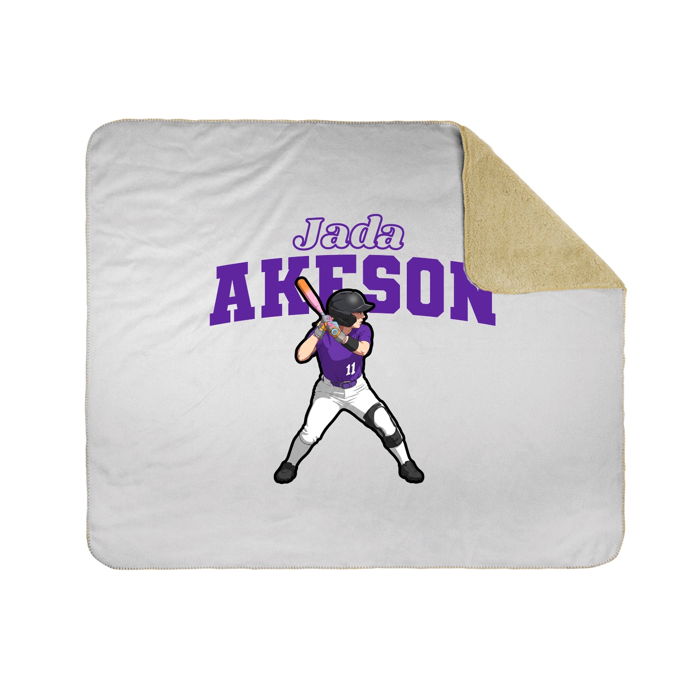 Throw Blanket — Name Arch in White
