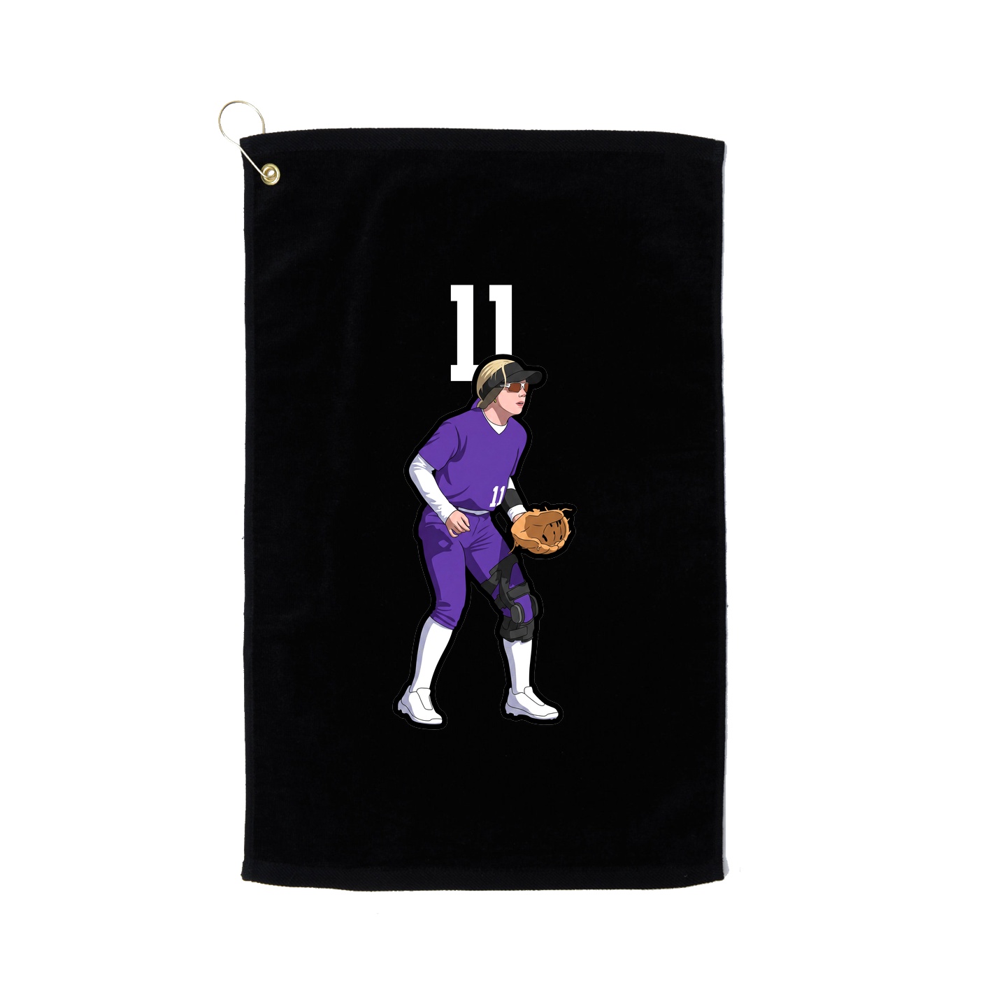 Golf Towel — Number Top in Black