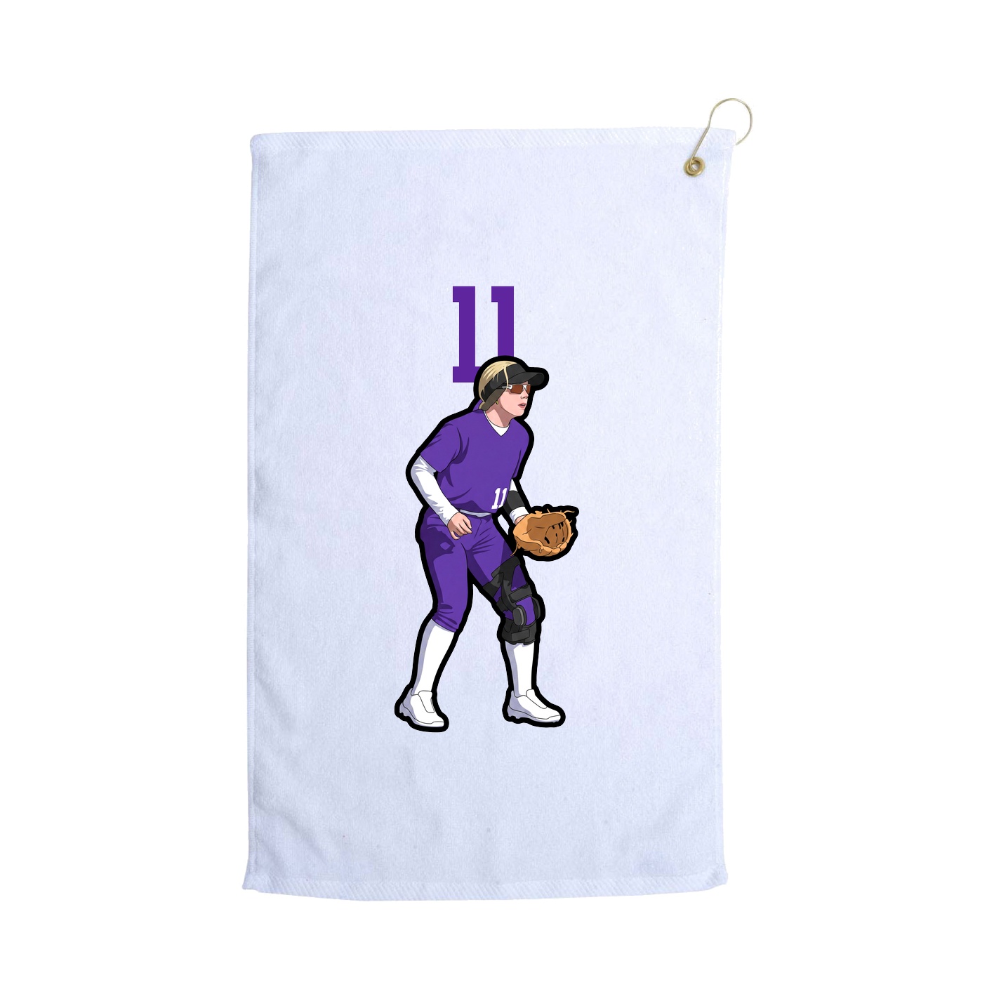 Golf Towel — Number Top in White