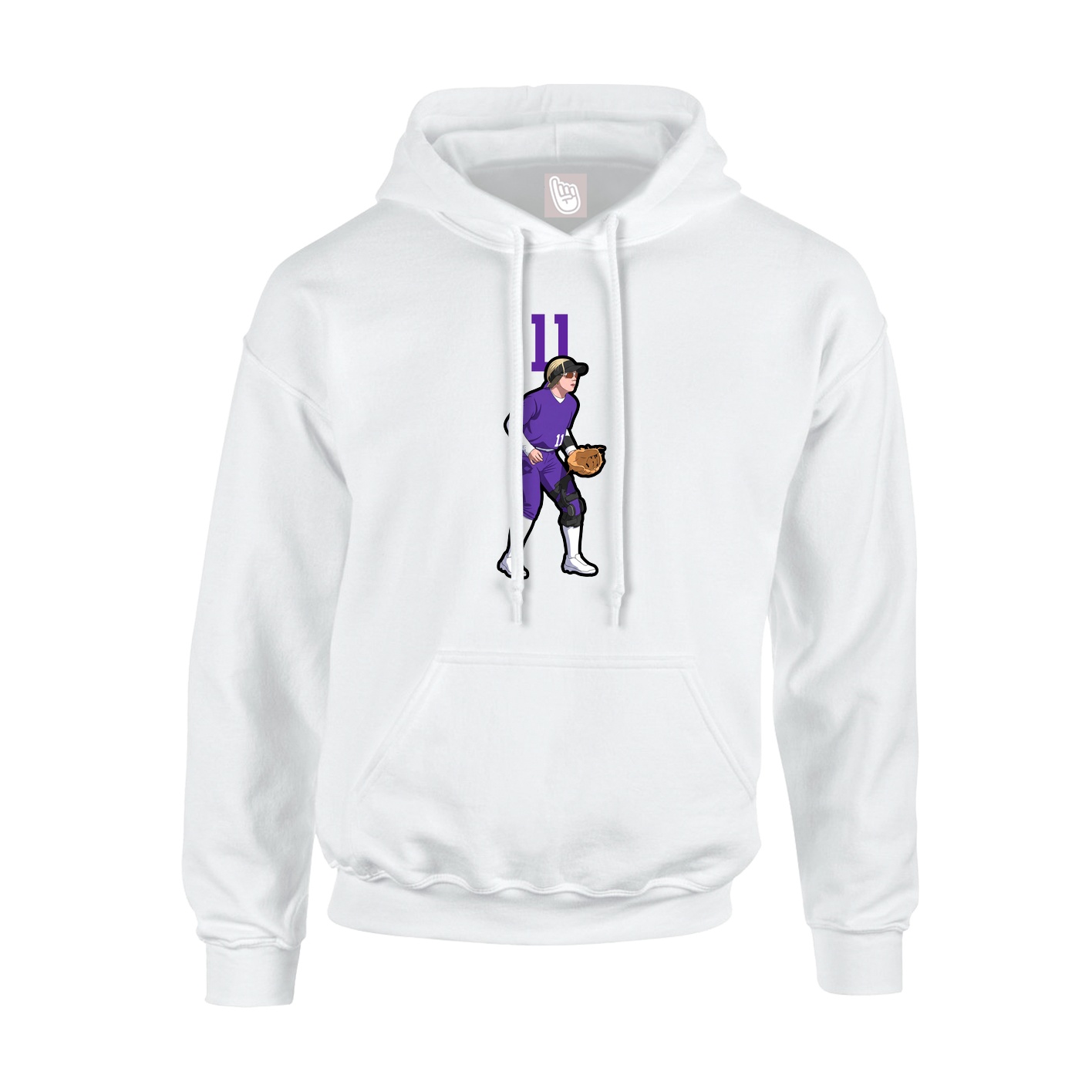 Youth Hoodie — Number Top in White