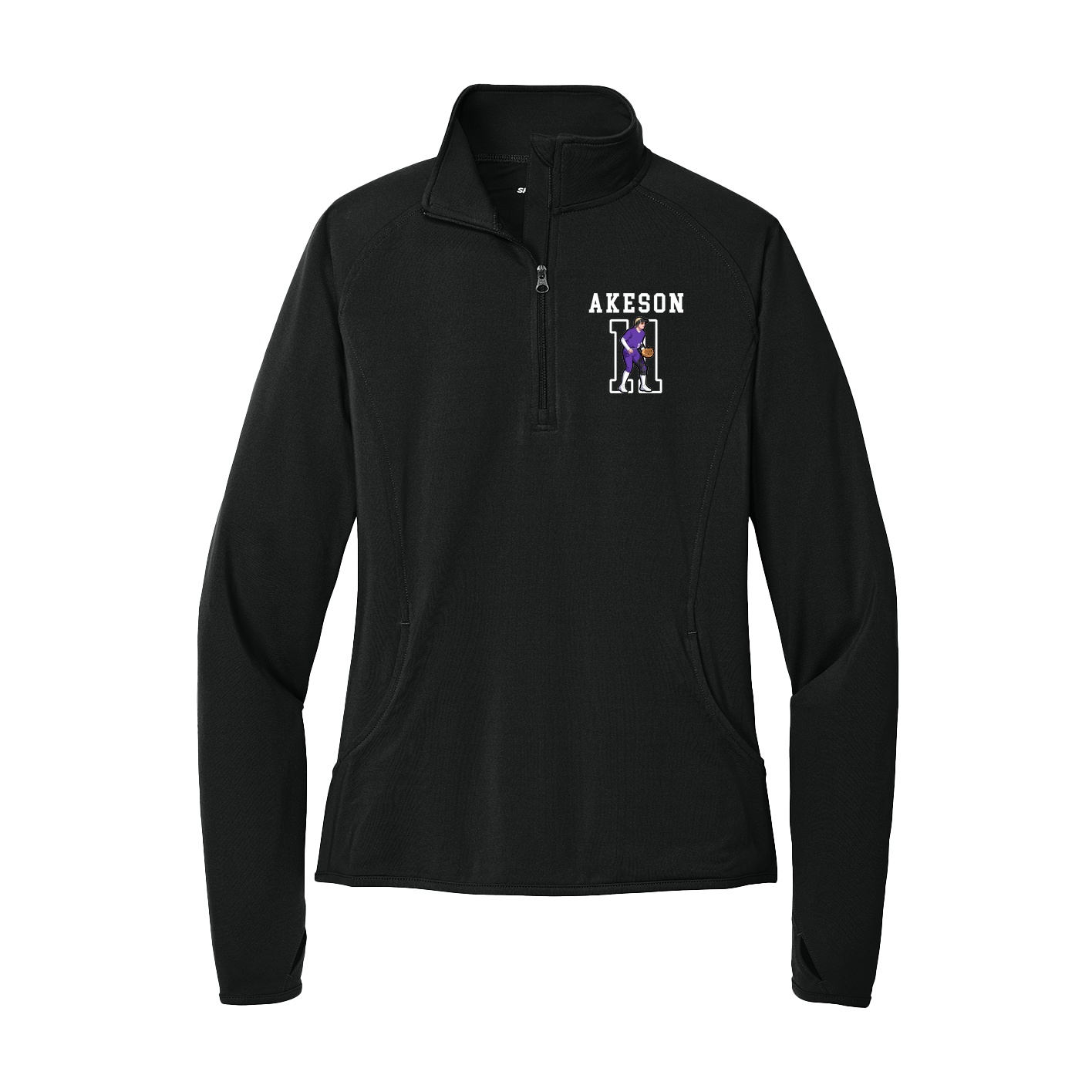 Women's Q-Zip Pullover — Shirsey in Black