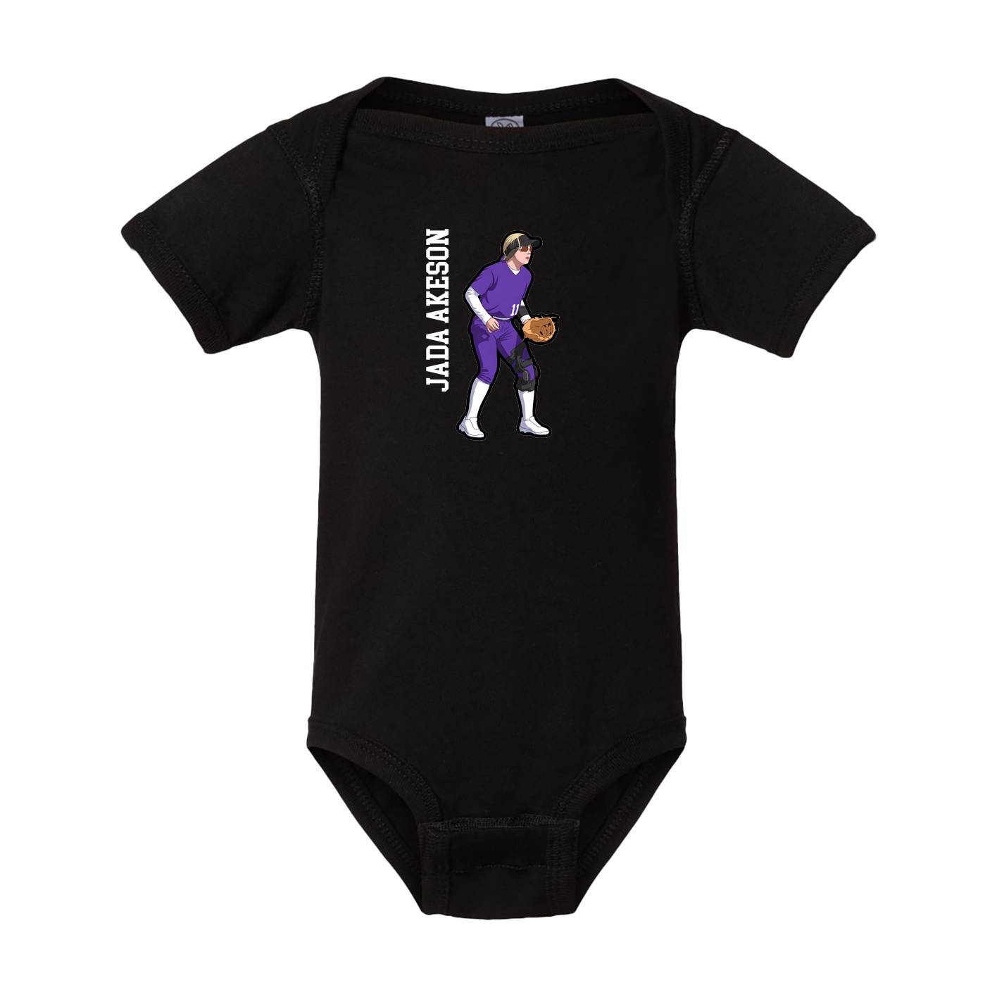Baby Onesie — Name Vertical in Black