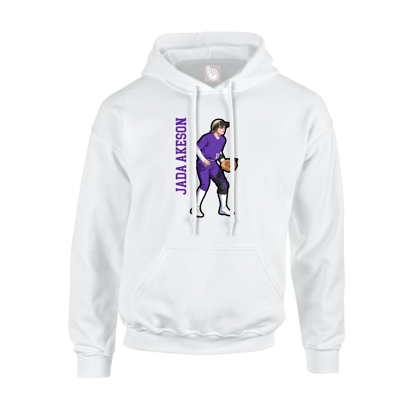 Hoodie — Name Vertical in White