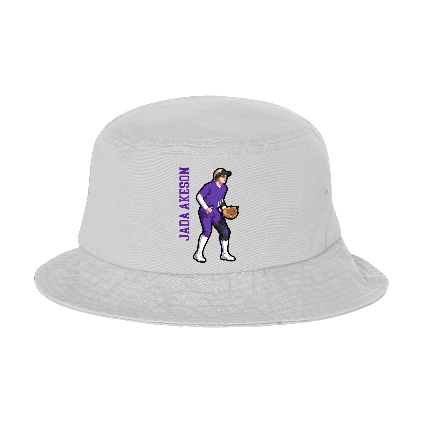 Bucket Cap — Name Vertical in White