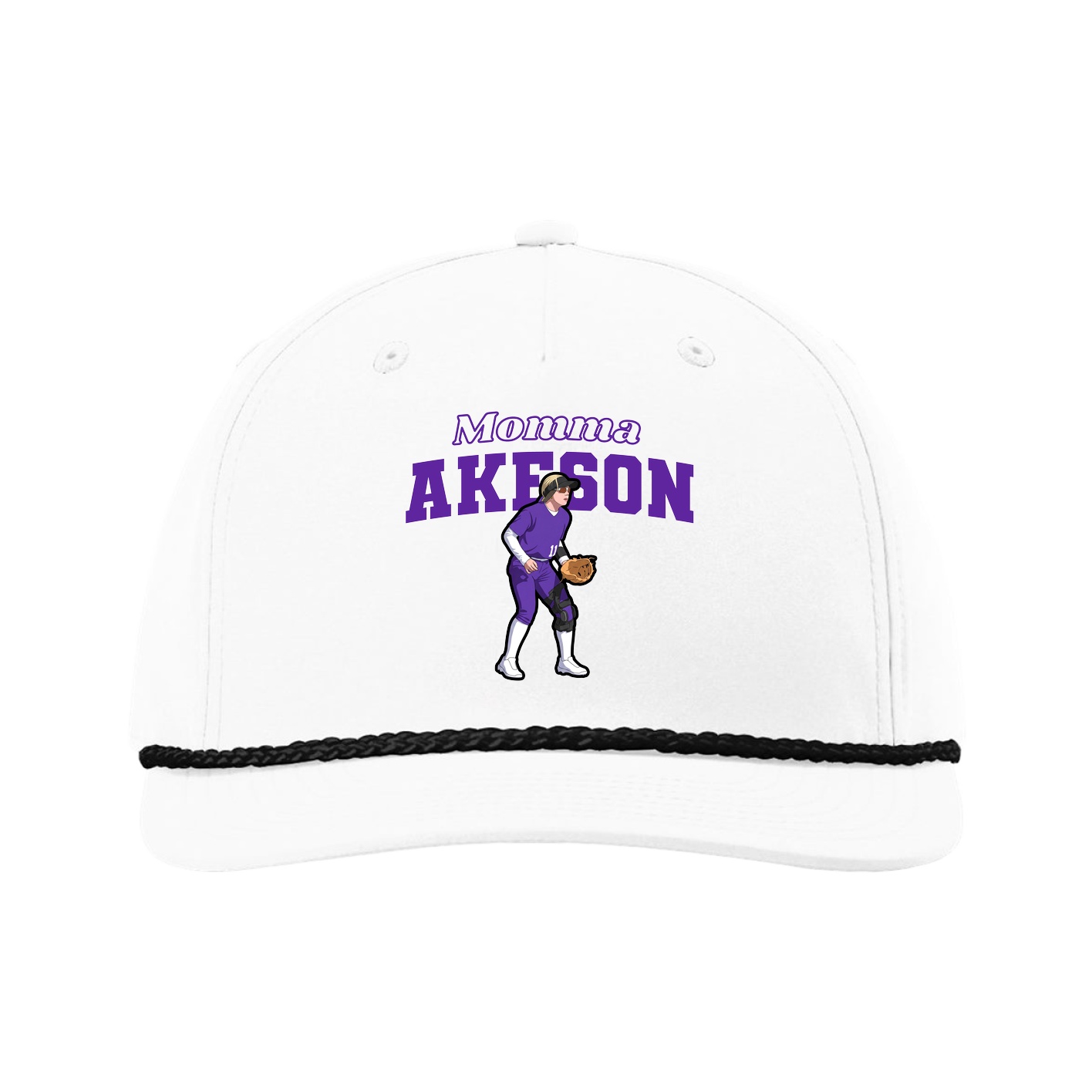 Five-Panel Classic Rope Cap — Mothers Day Block in White