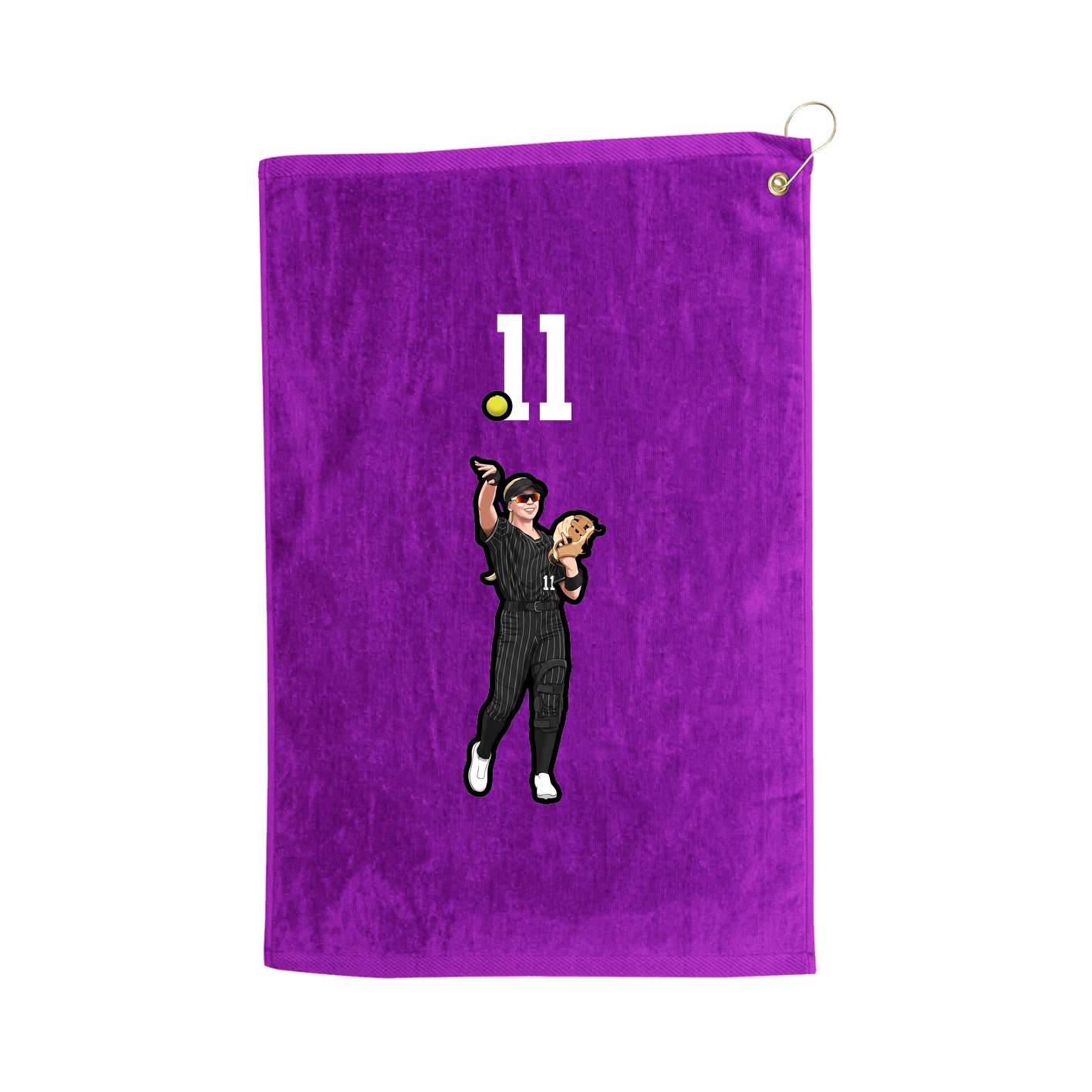 Golf Towel — Number Top in Purple