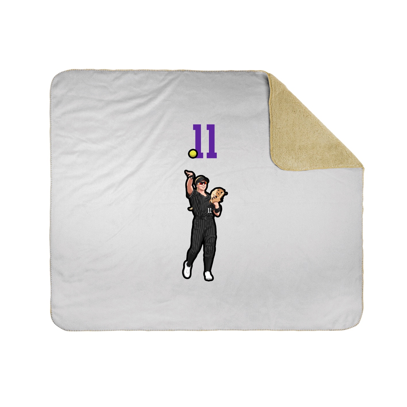 Throw Blanket — Number Top in White