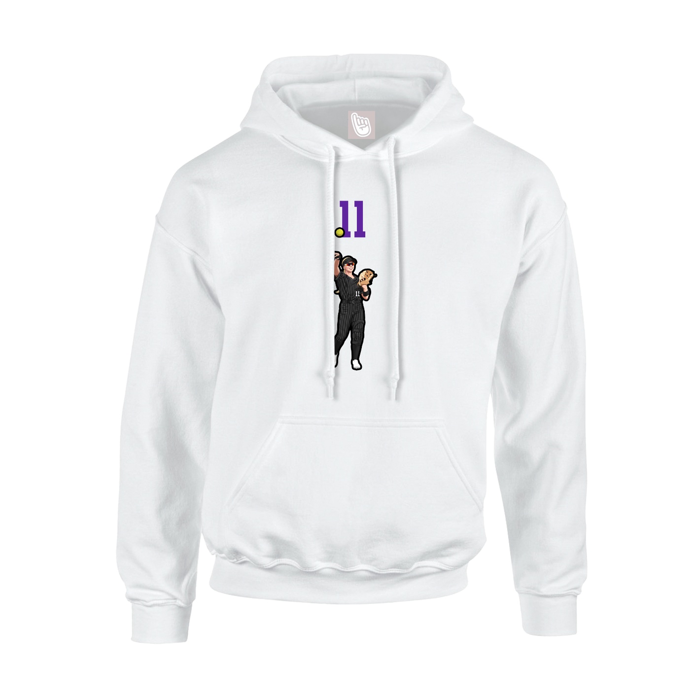Youth Hoodie — Number Top in White