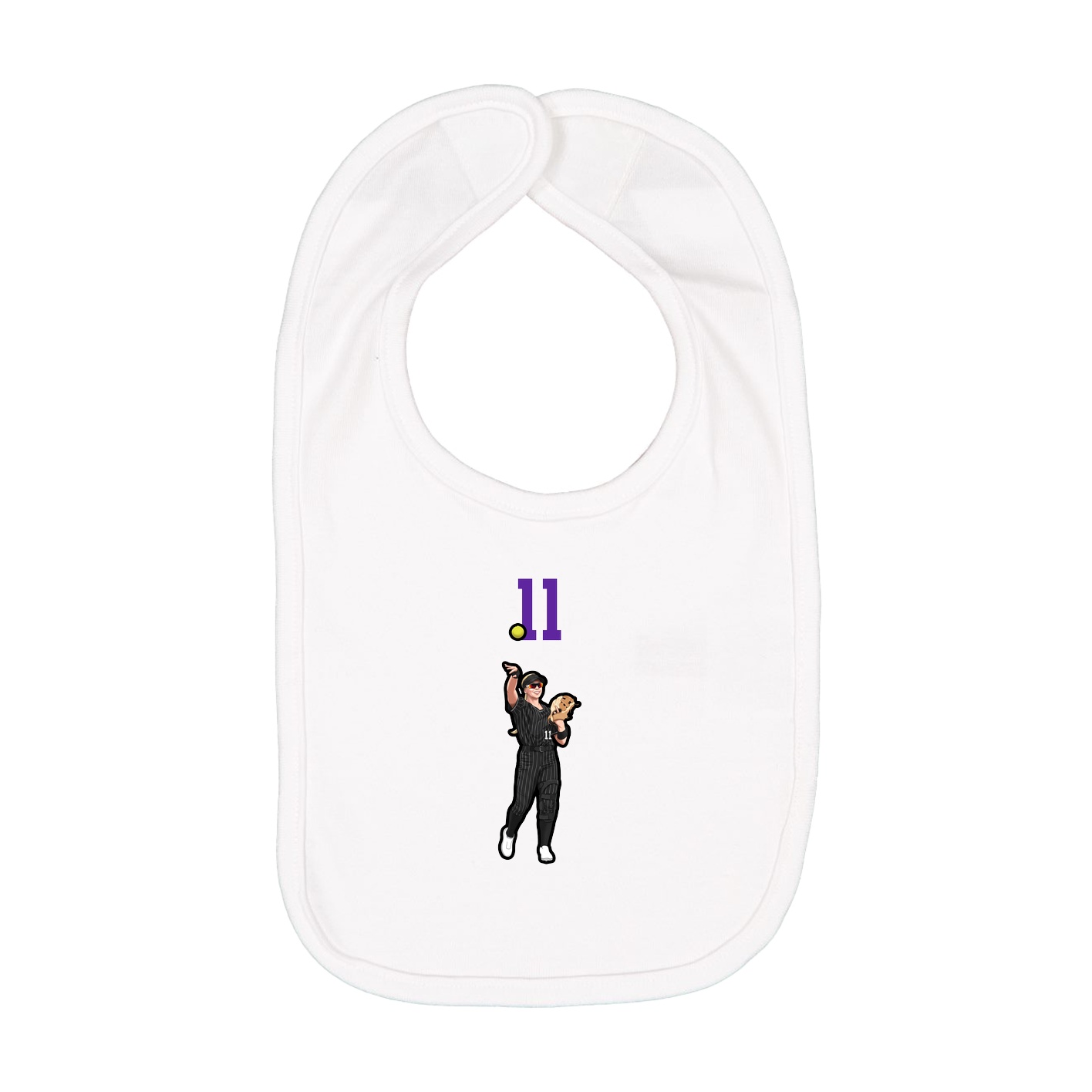 Infant Bib — Number Top in White
