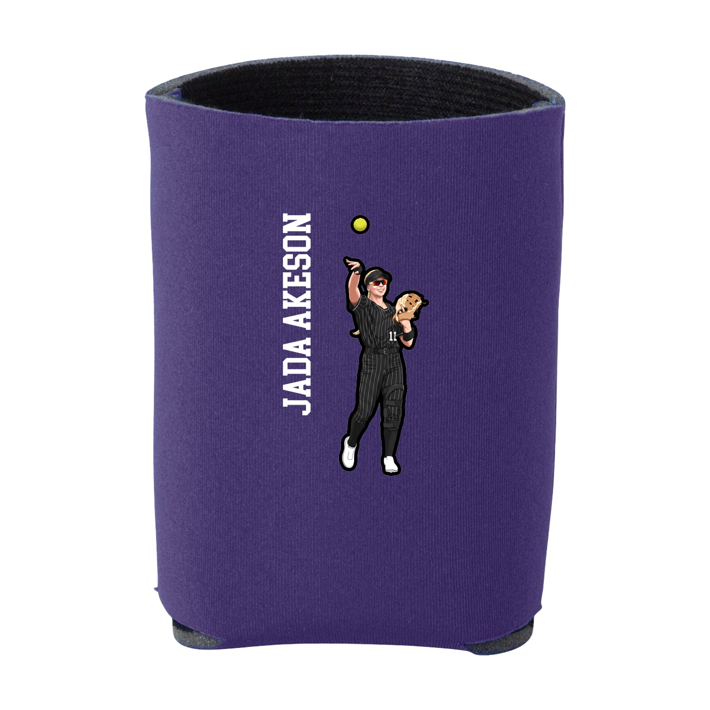 Can Holder — Name Vertical in Purple