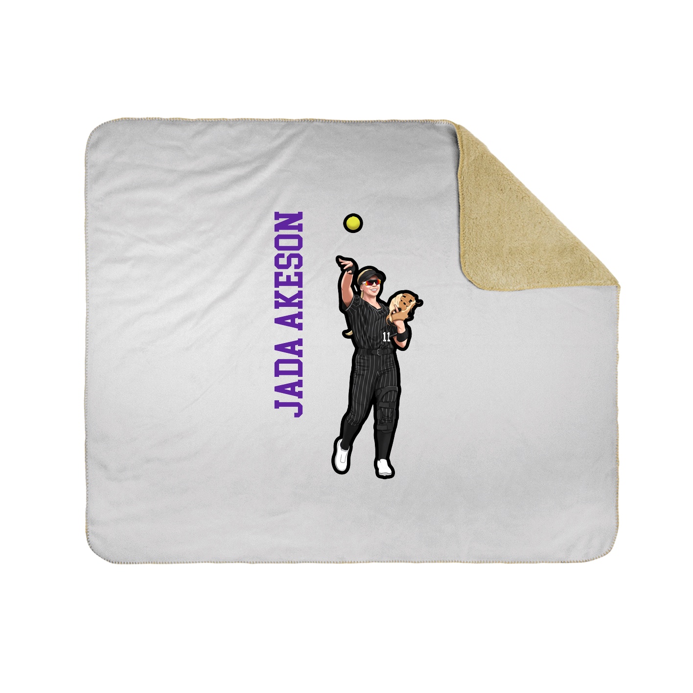 Throw Blanket — Name Vertical in White