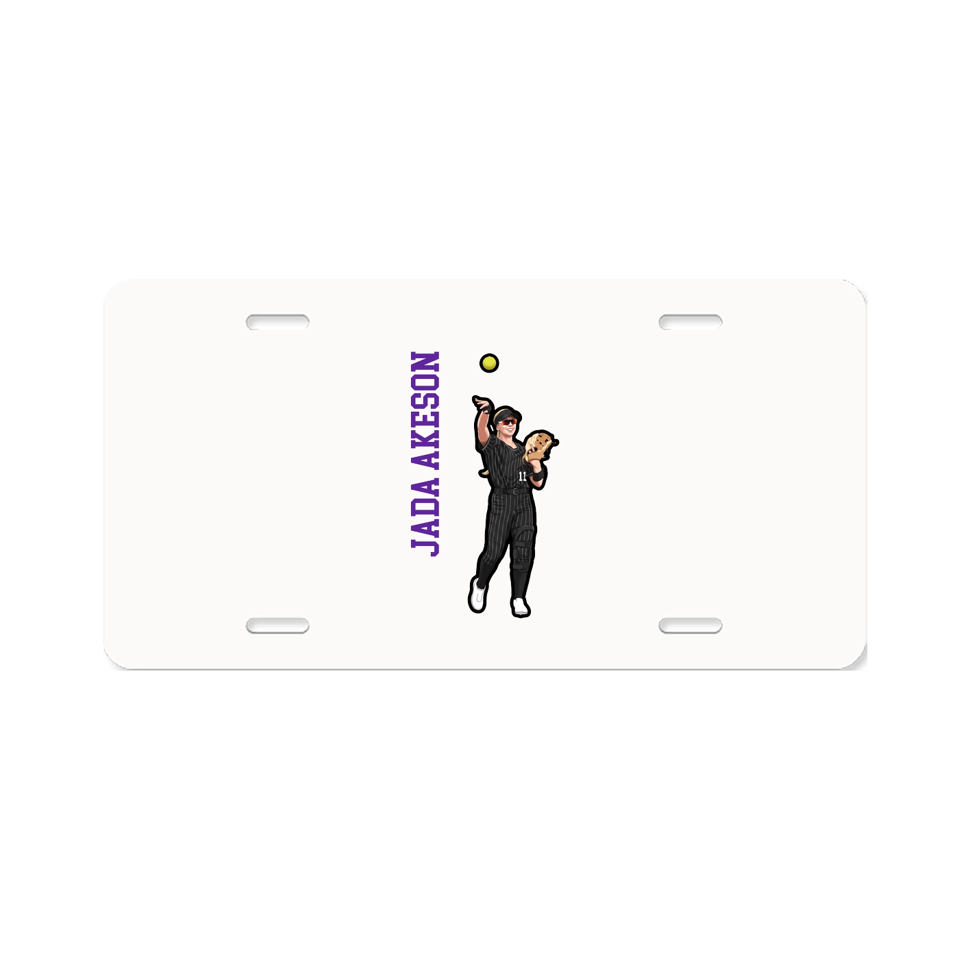 License Plate — Name Vertical in Classic