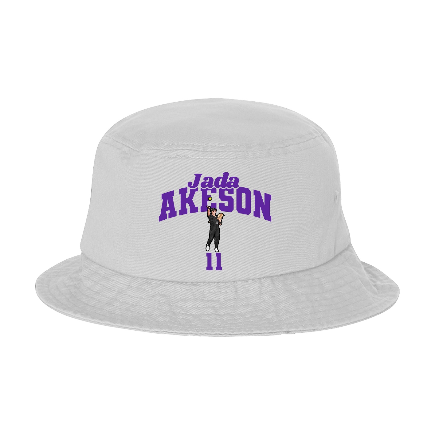 Bucket Cap — Signature Arch in White