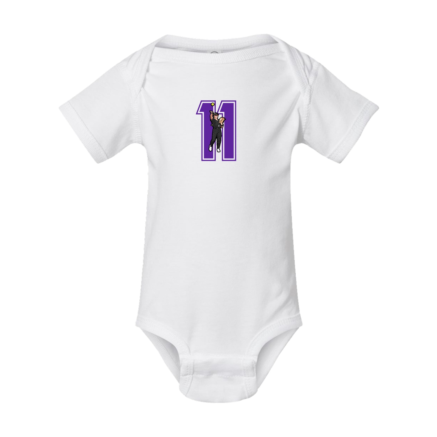 Baby Onesie — Number in White