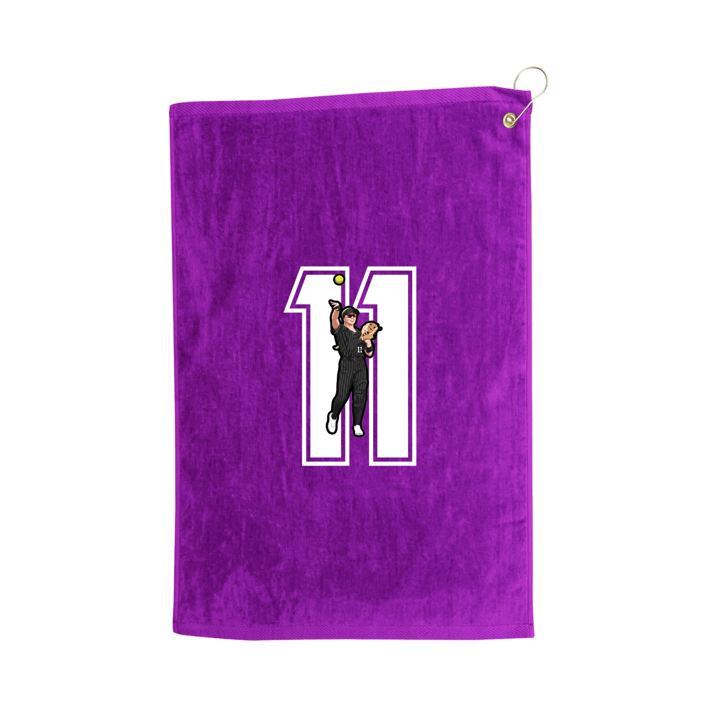 Golf Towel — Number in Purple
