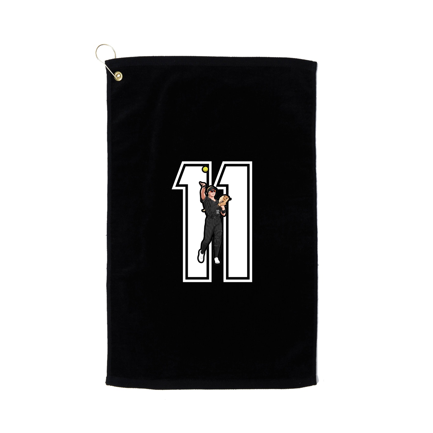 Golf Towel — Number in Black