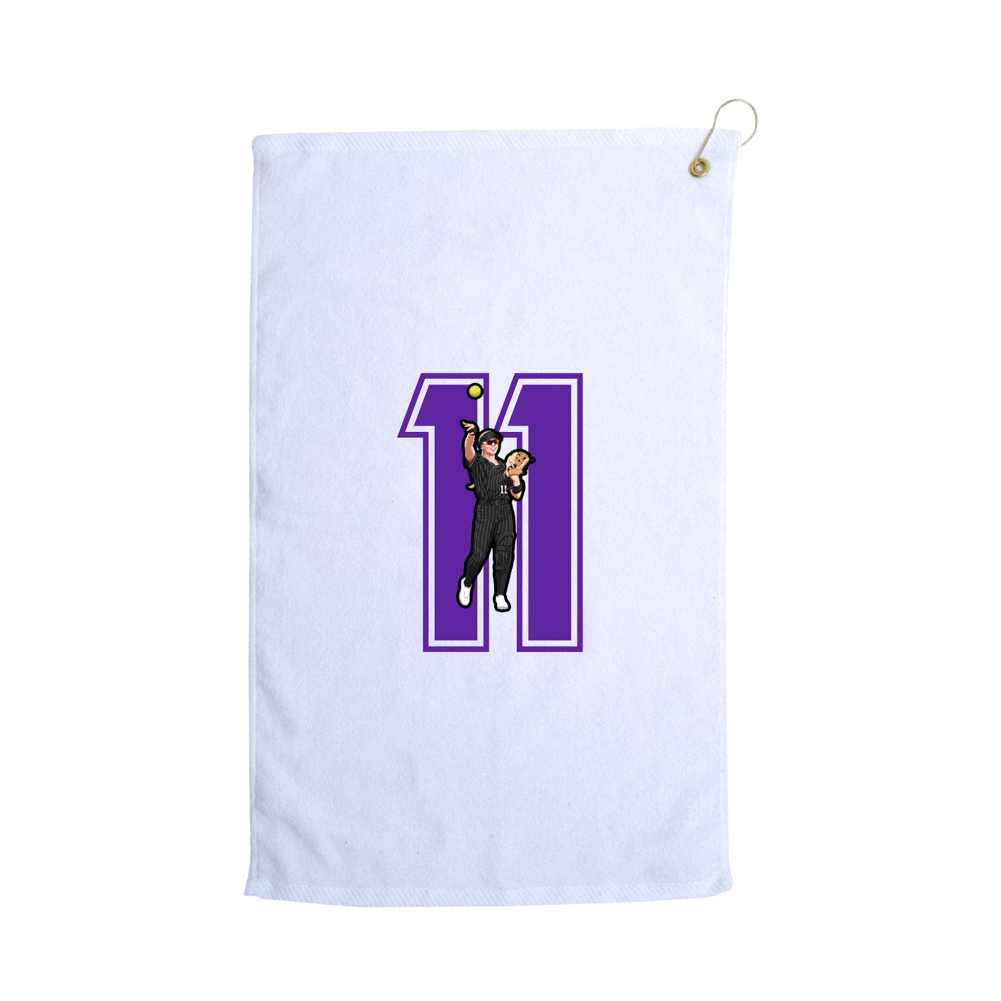 Golf Towel — Number in White