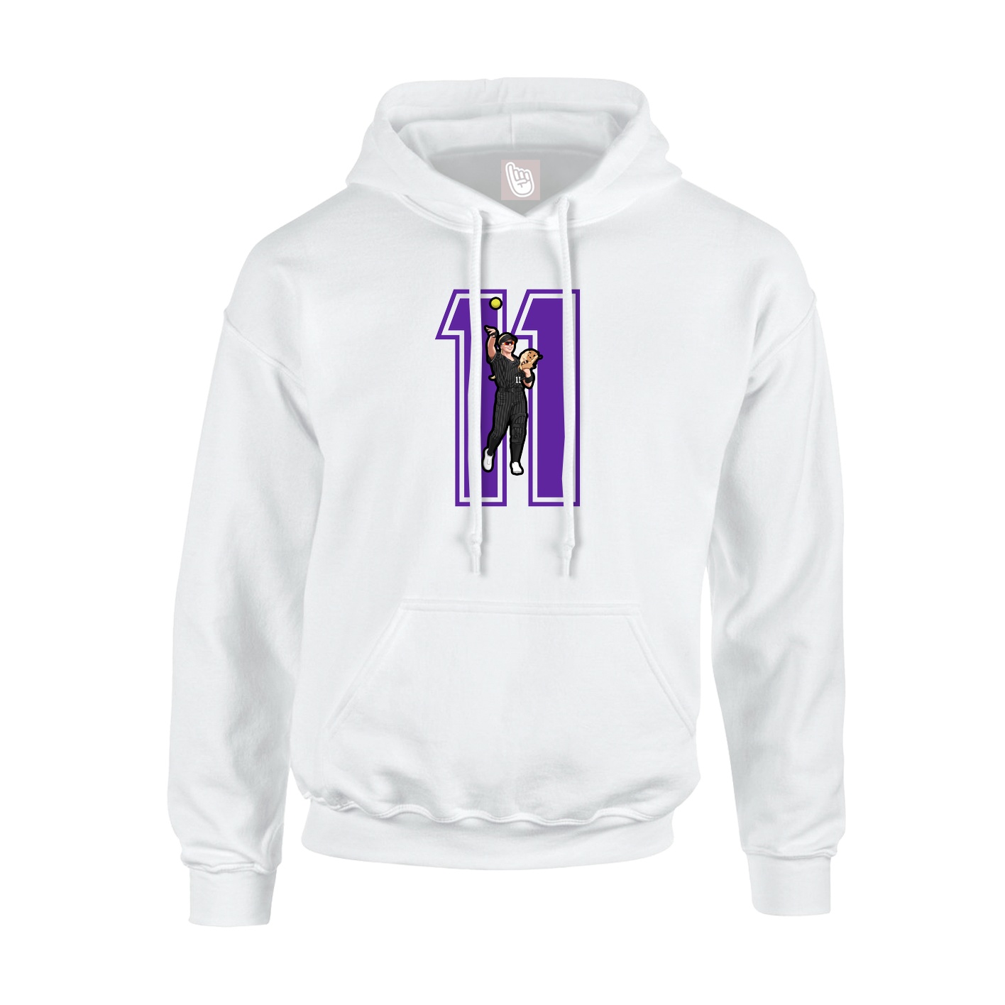 Hoodie — Number in White