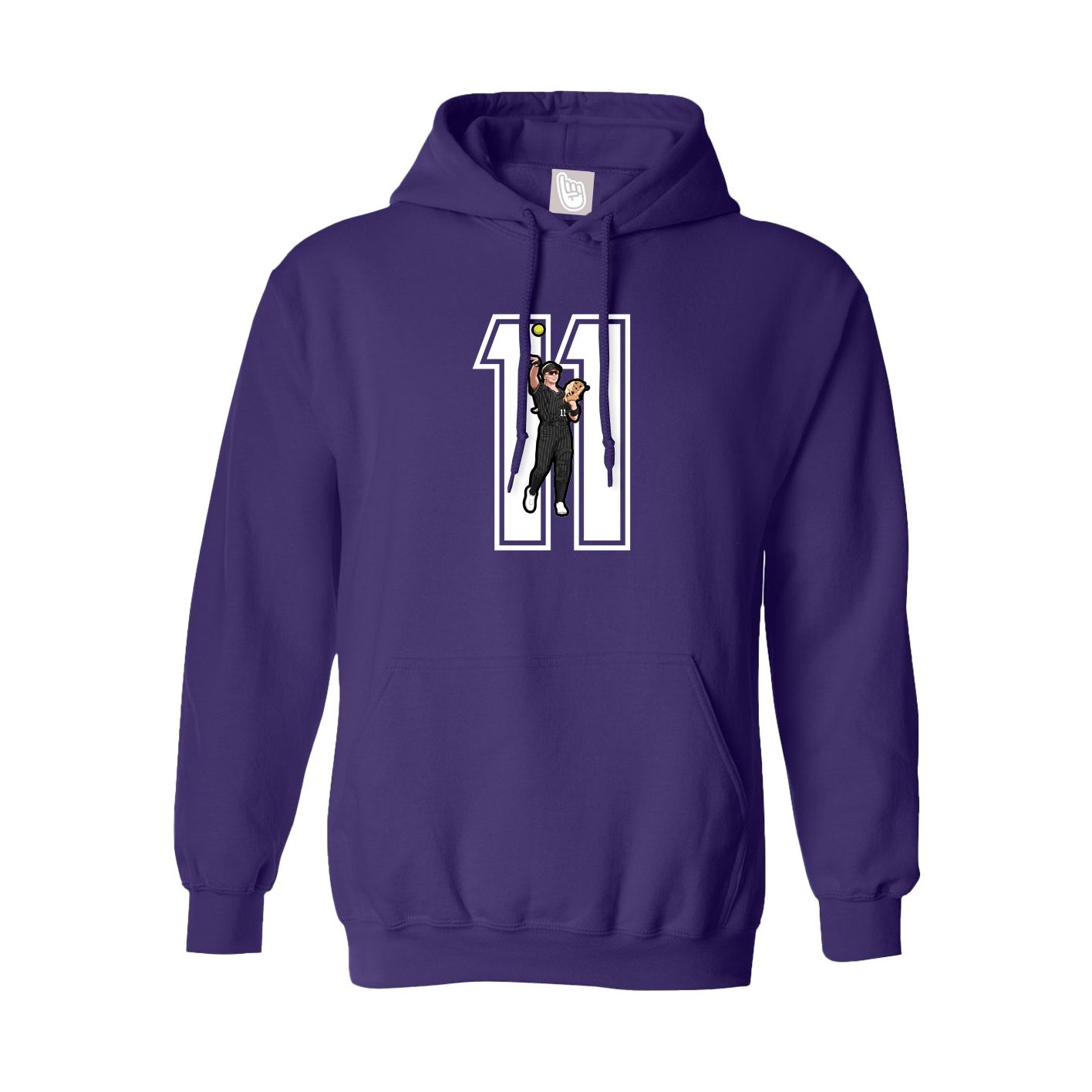 Youth Hoodie — Number in Purple