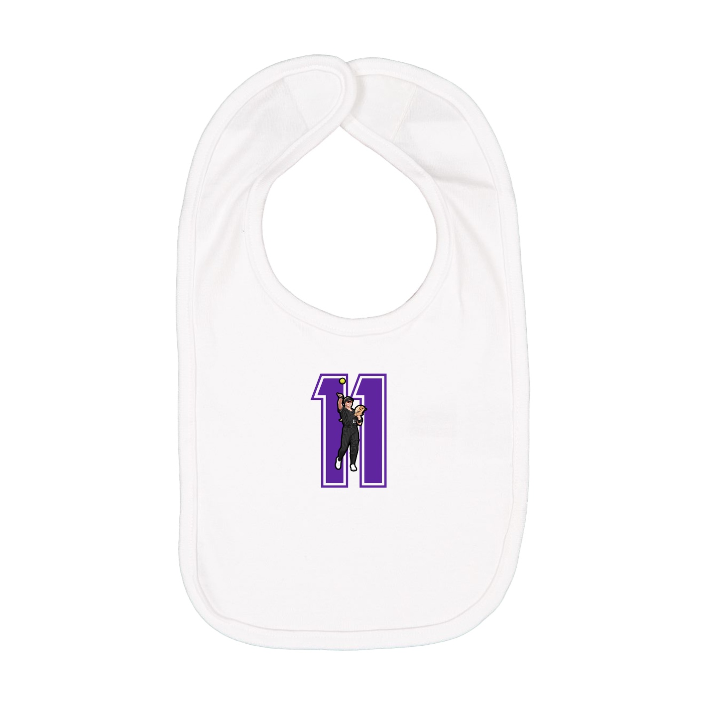 Infant Bib — Number in White