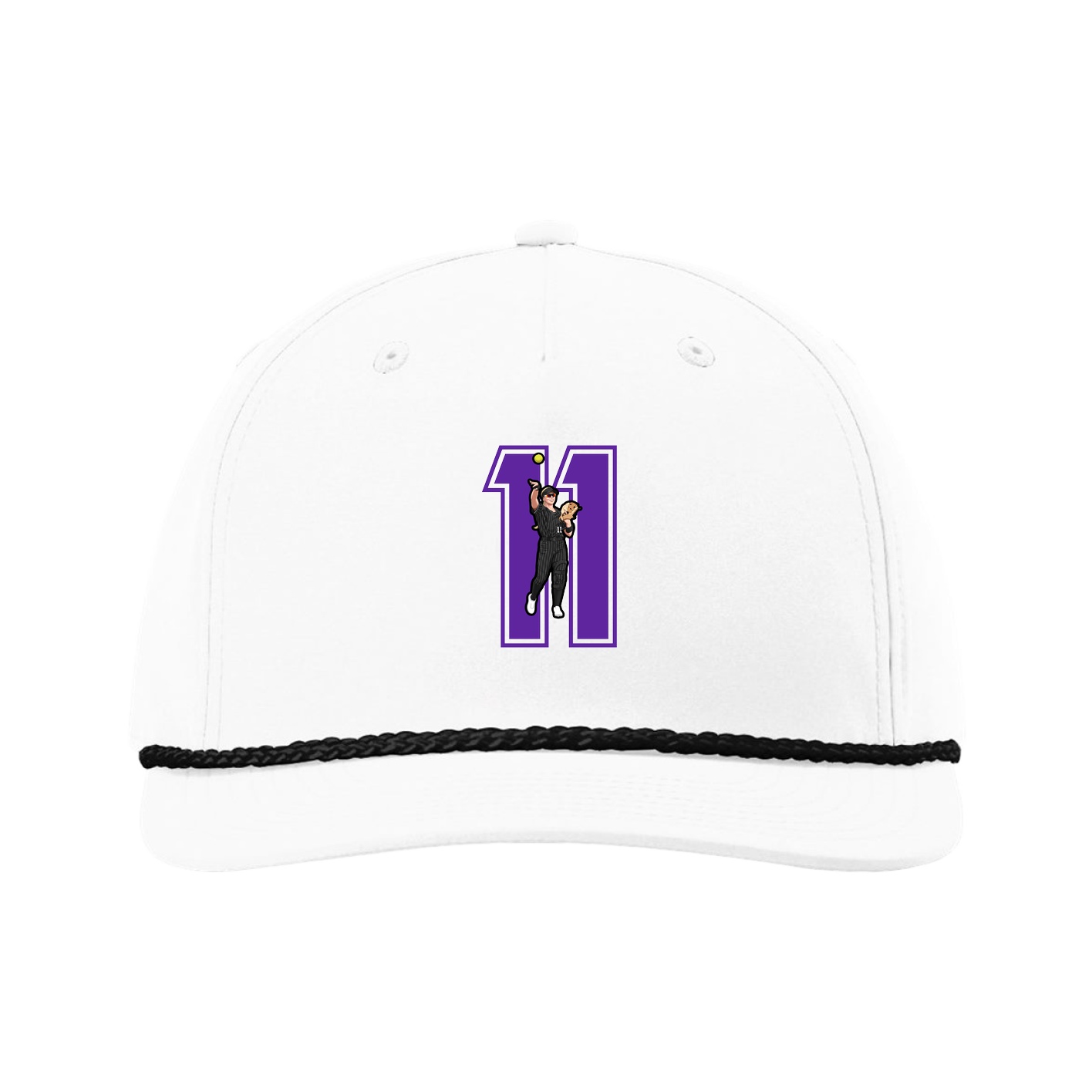 Five-Panel Classic Rope Cap — Number in White