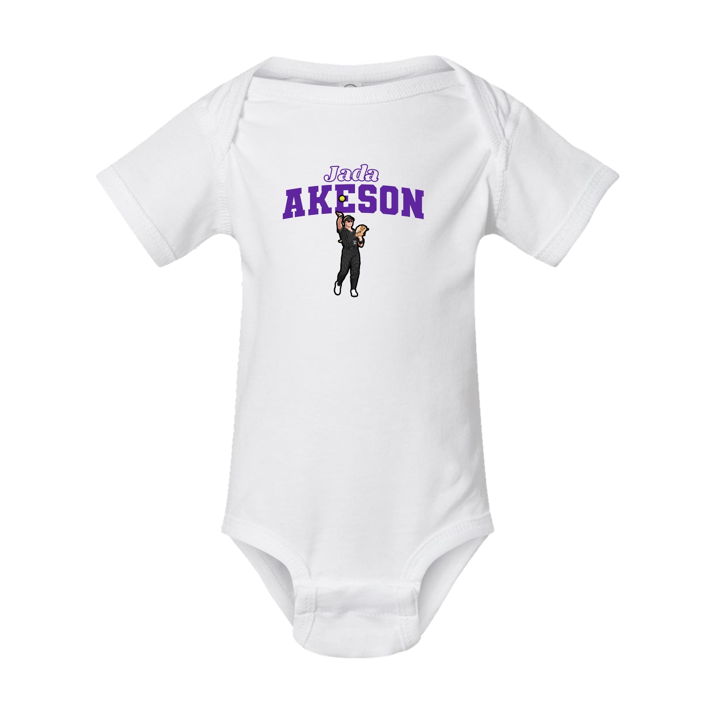 Baby Onesie — Name Arch in White