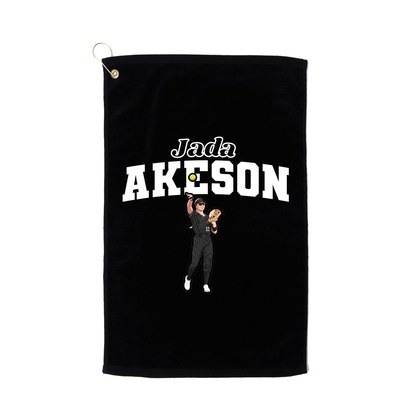 Golf Towel — Name Arch in Black