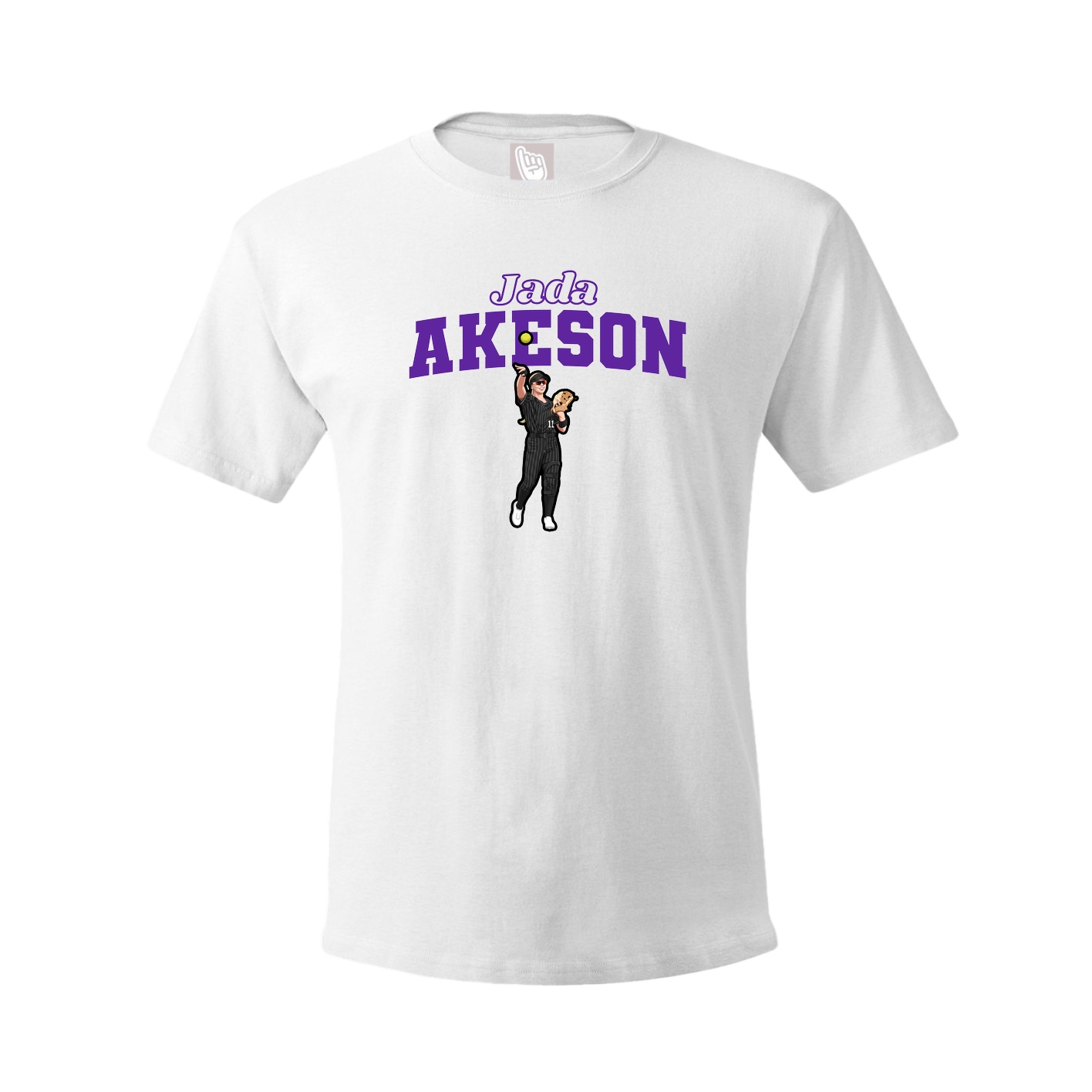 Youth Tee — Name Arch in White