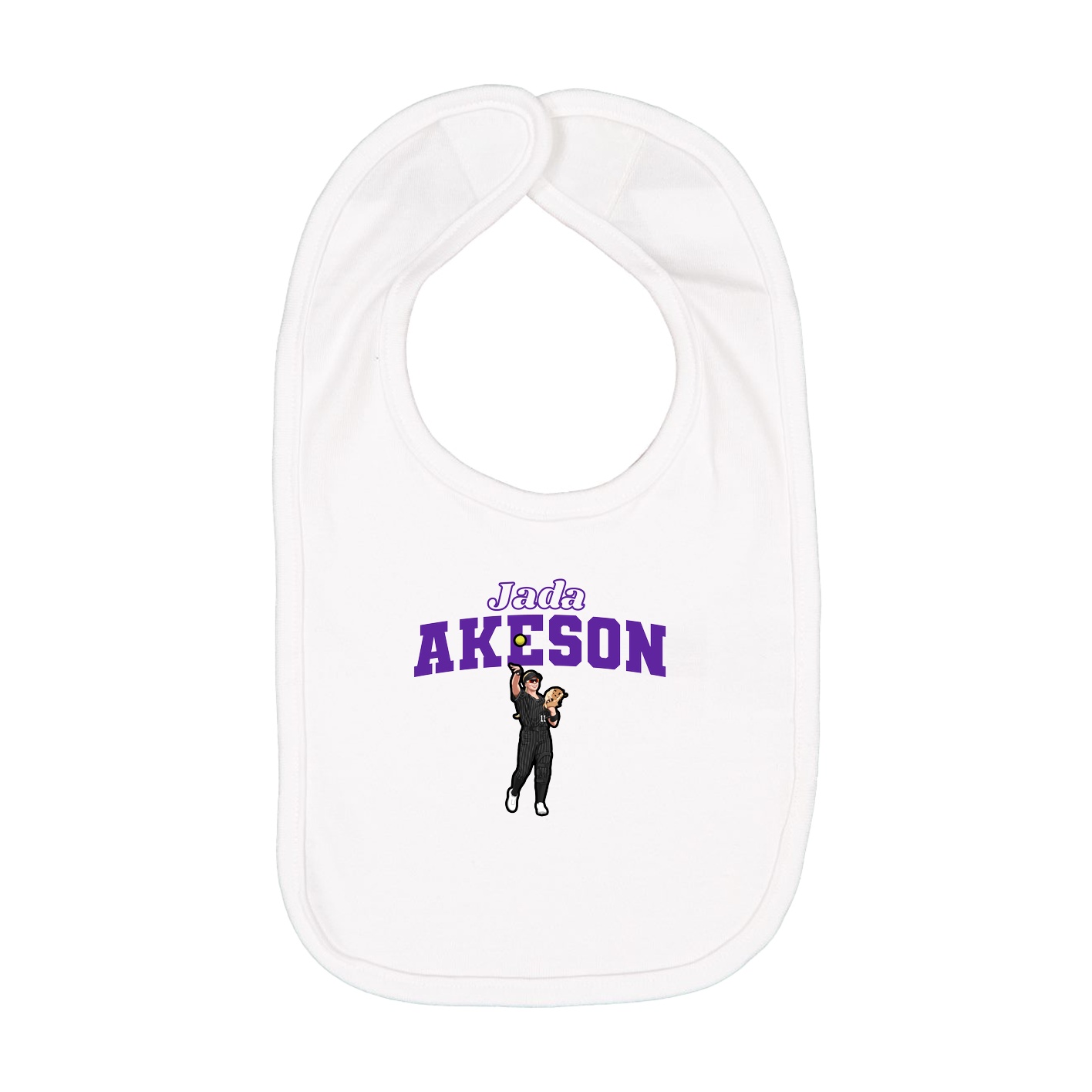 Infant Bib — Name Arch in White