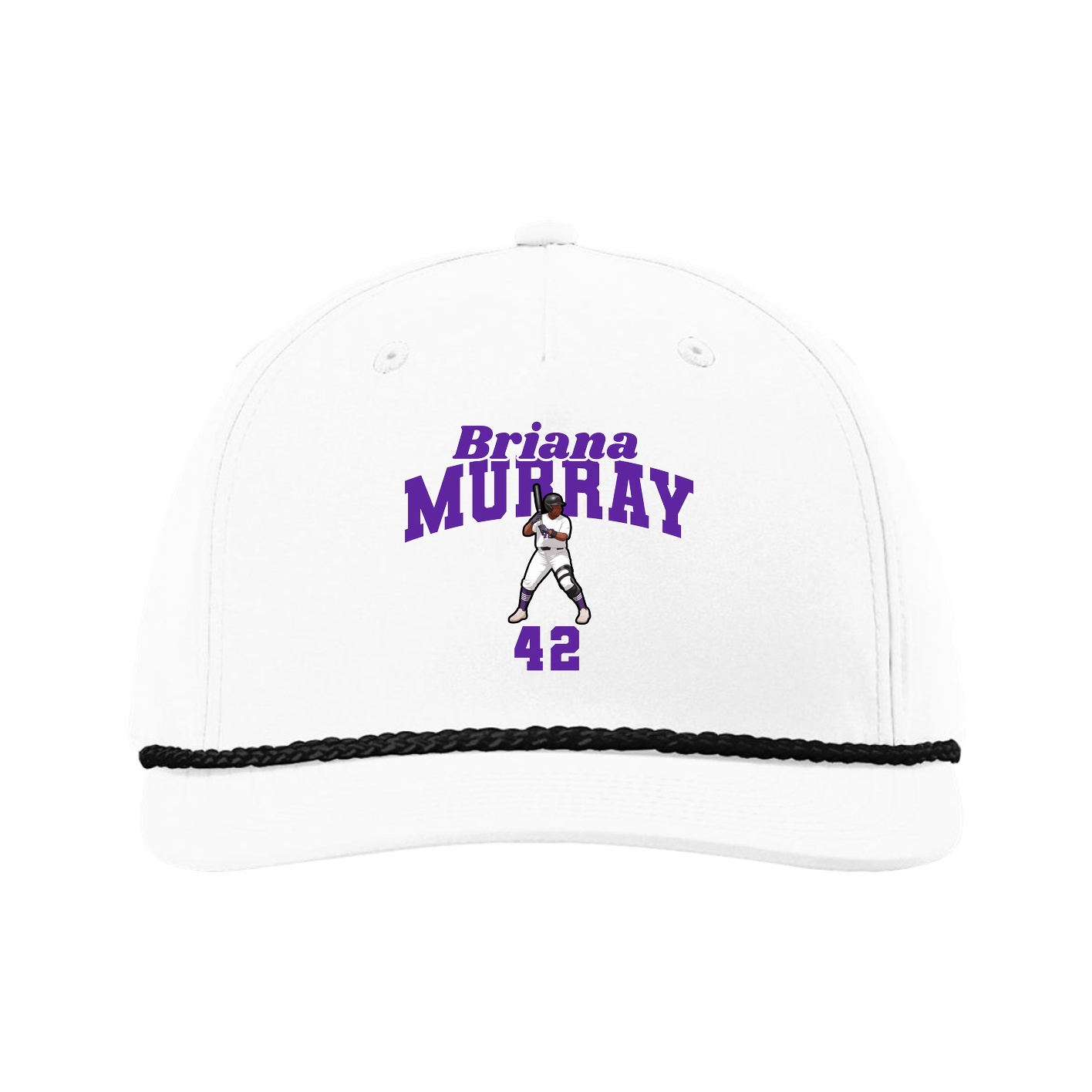 Five-Panel Classic Rope Cap — Signature Arch in White