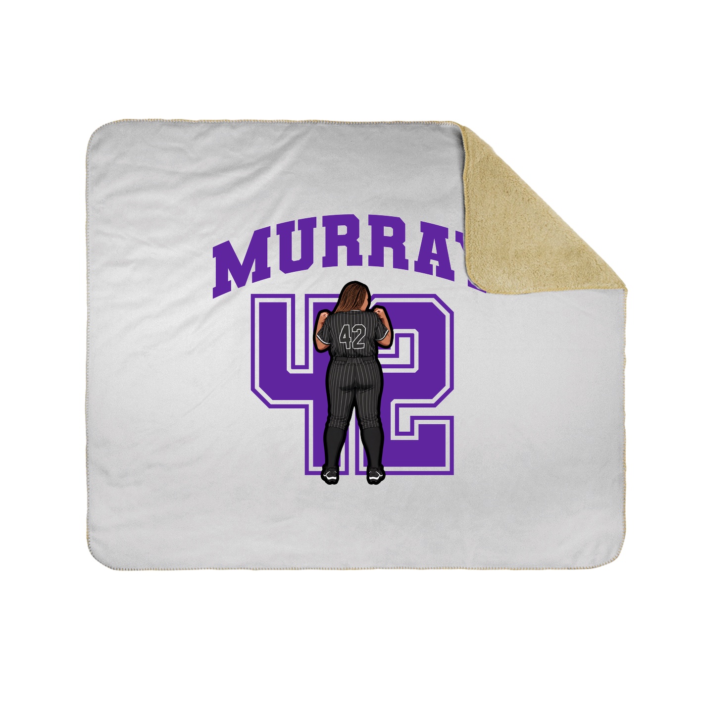 Throw Blanket — Number in White