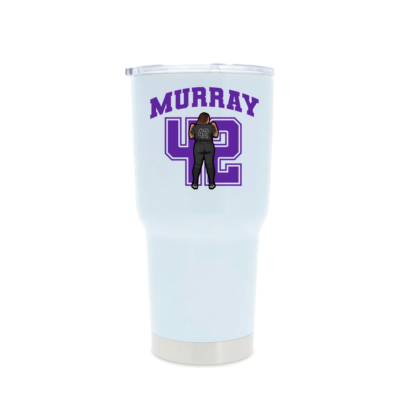 30oz Stainless Steel Tumbler — Number in White
