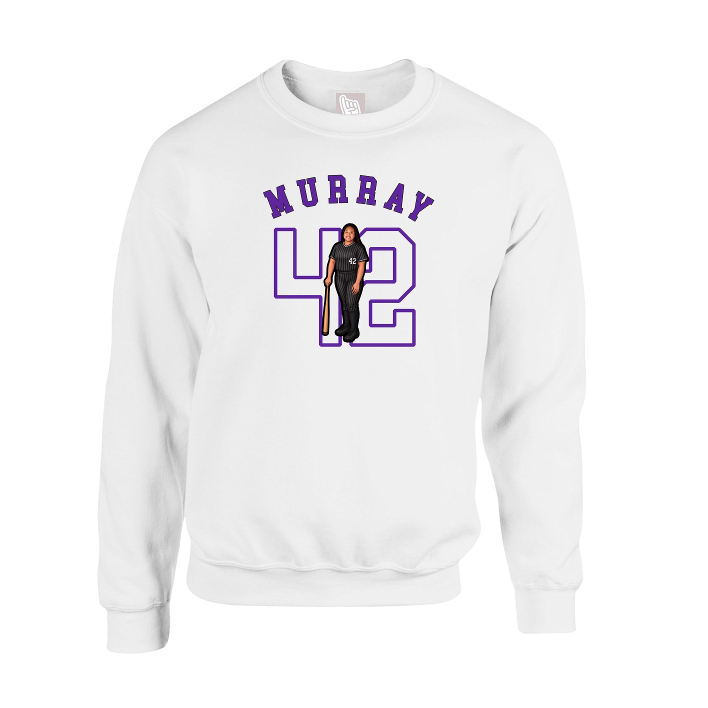 Fleece Crew — Shirsey Arch in White