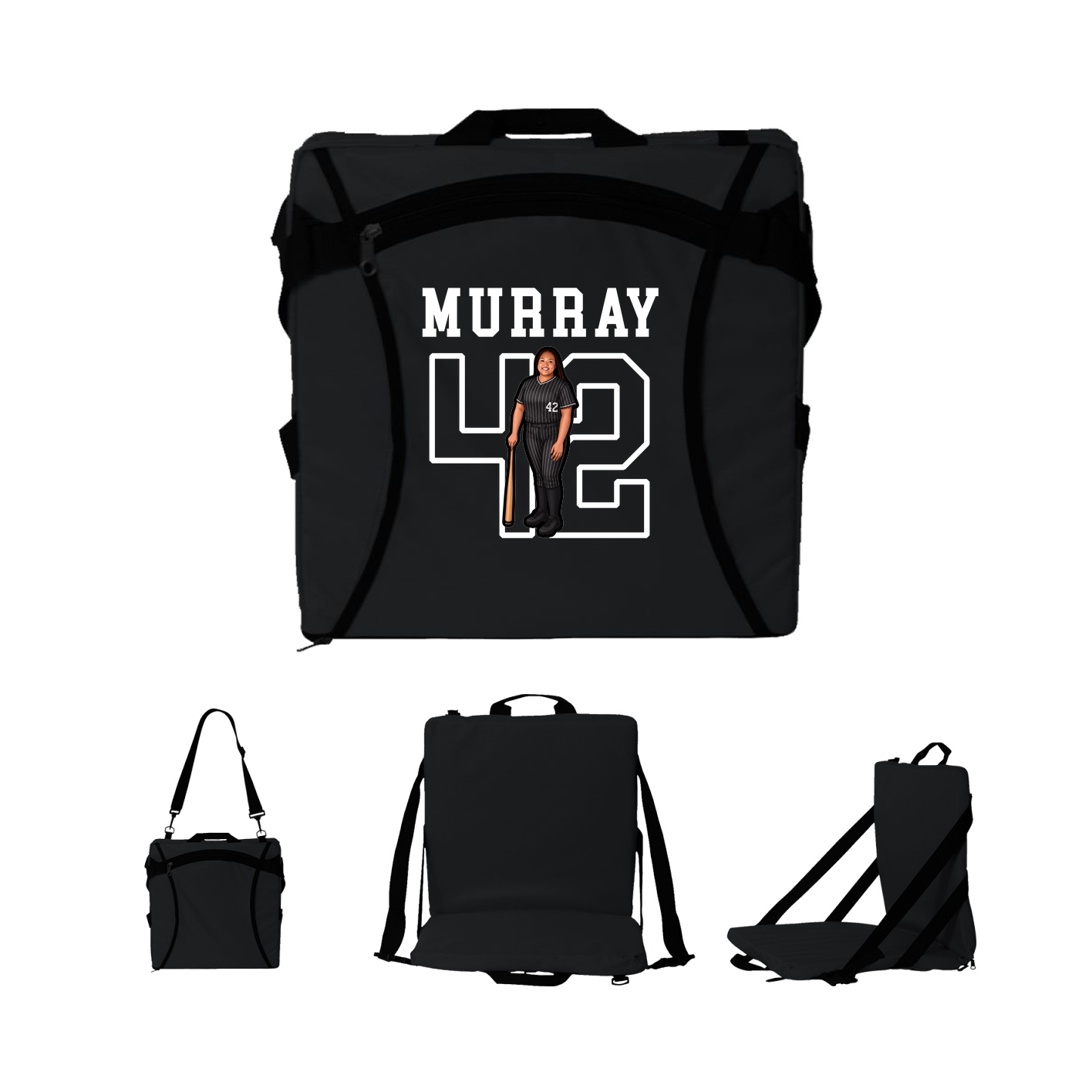 Folding Stadium Seat — Shirsey in Black
